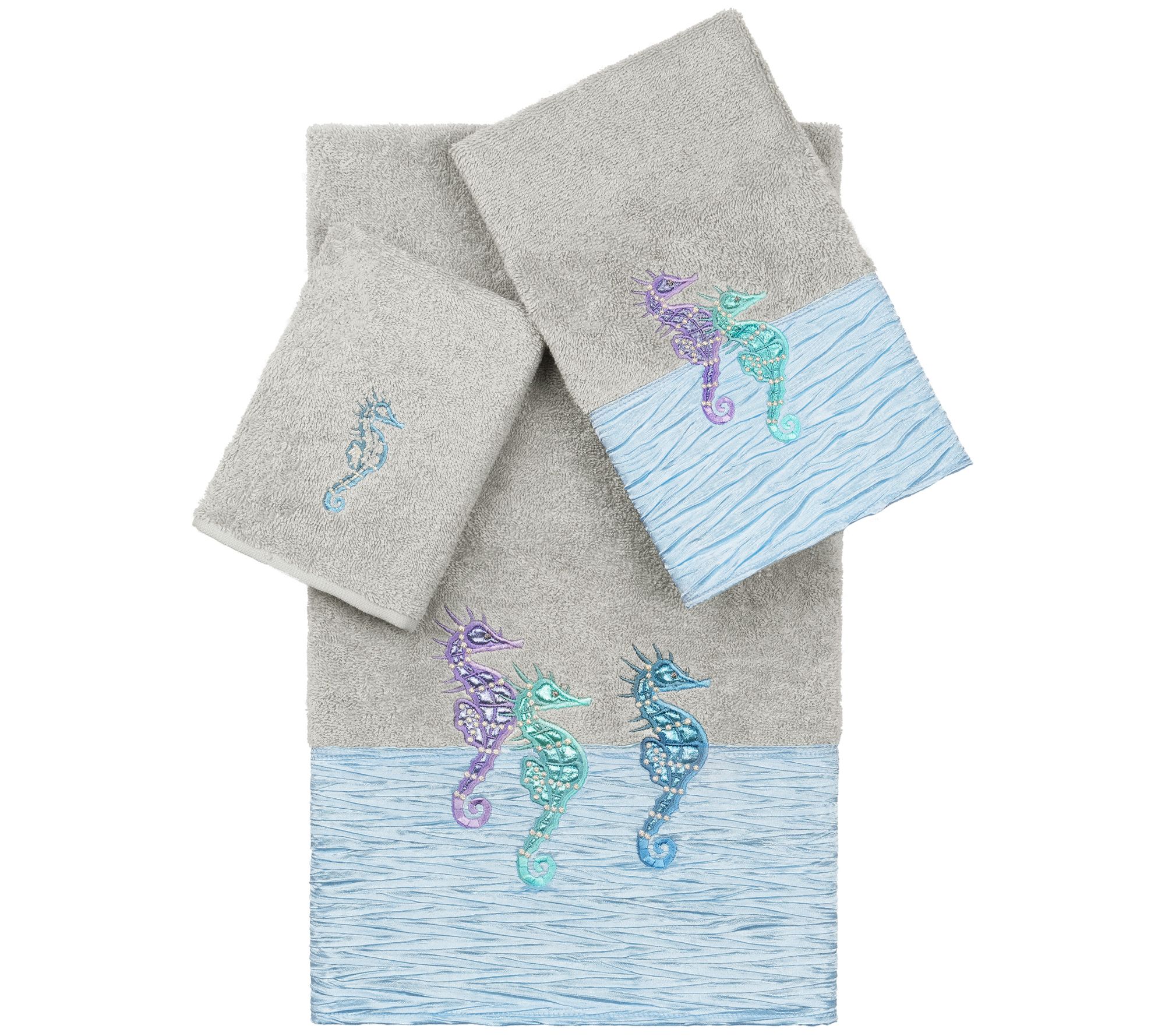 Linum Home Textiles Sofia 3pc Embellished TowelSet