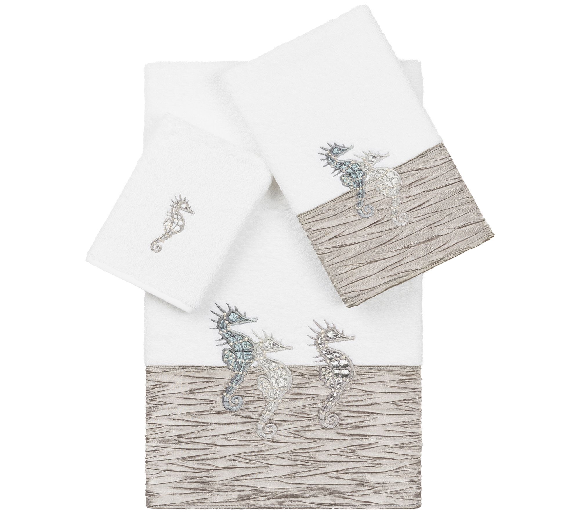 Linum Home Textiles Sofia 3pc Embellished TowelSet