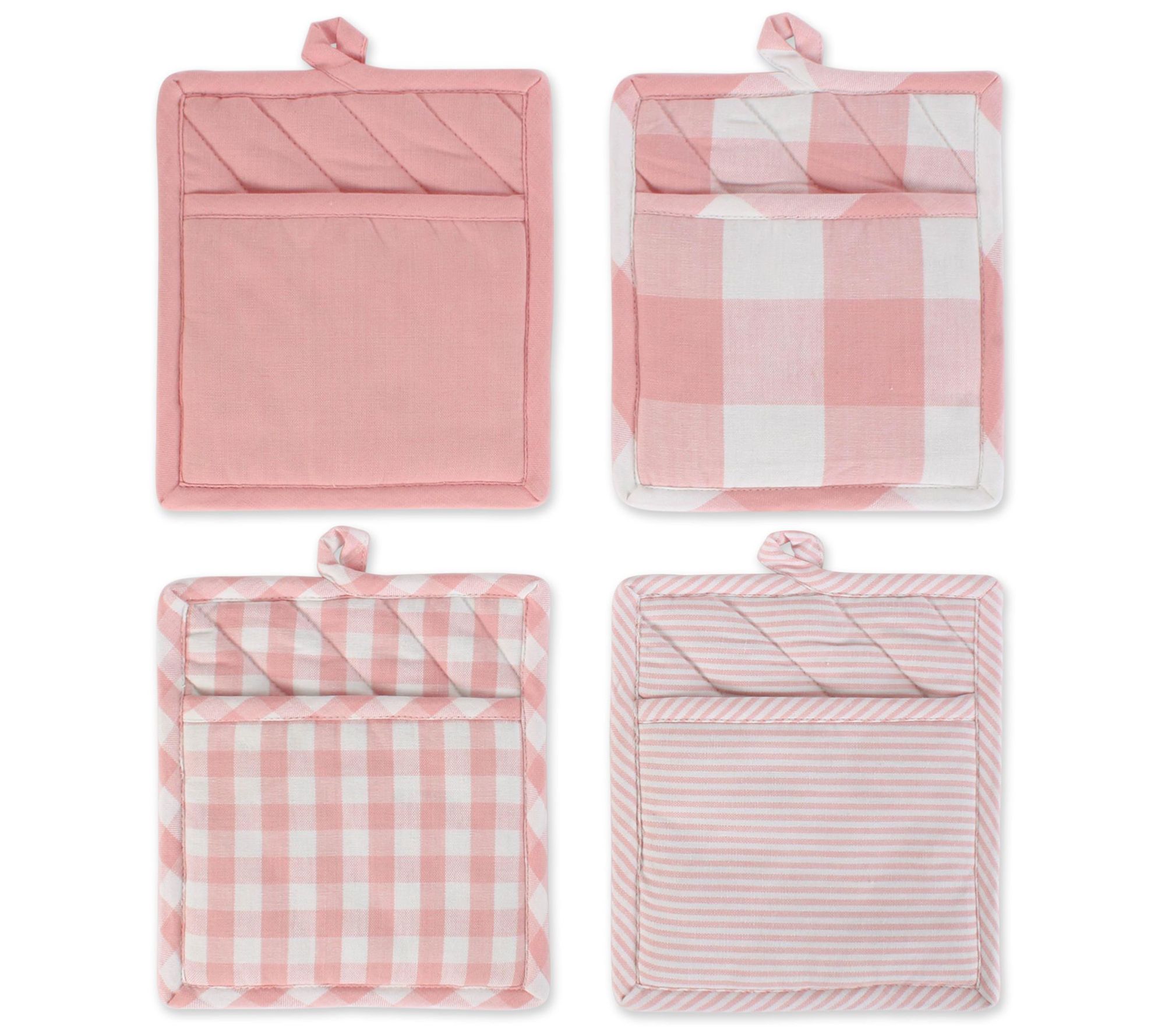 Design Imports Assorted Check Potholder Set of4