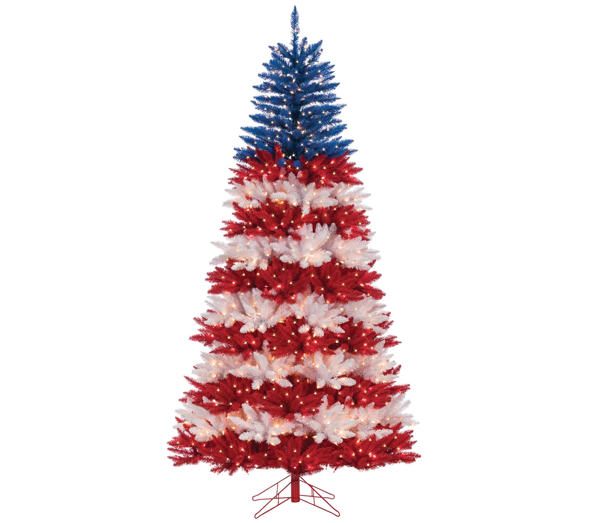 7.5' Patriotic America Tree in Red, White and Blue