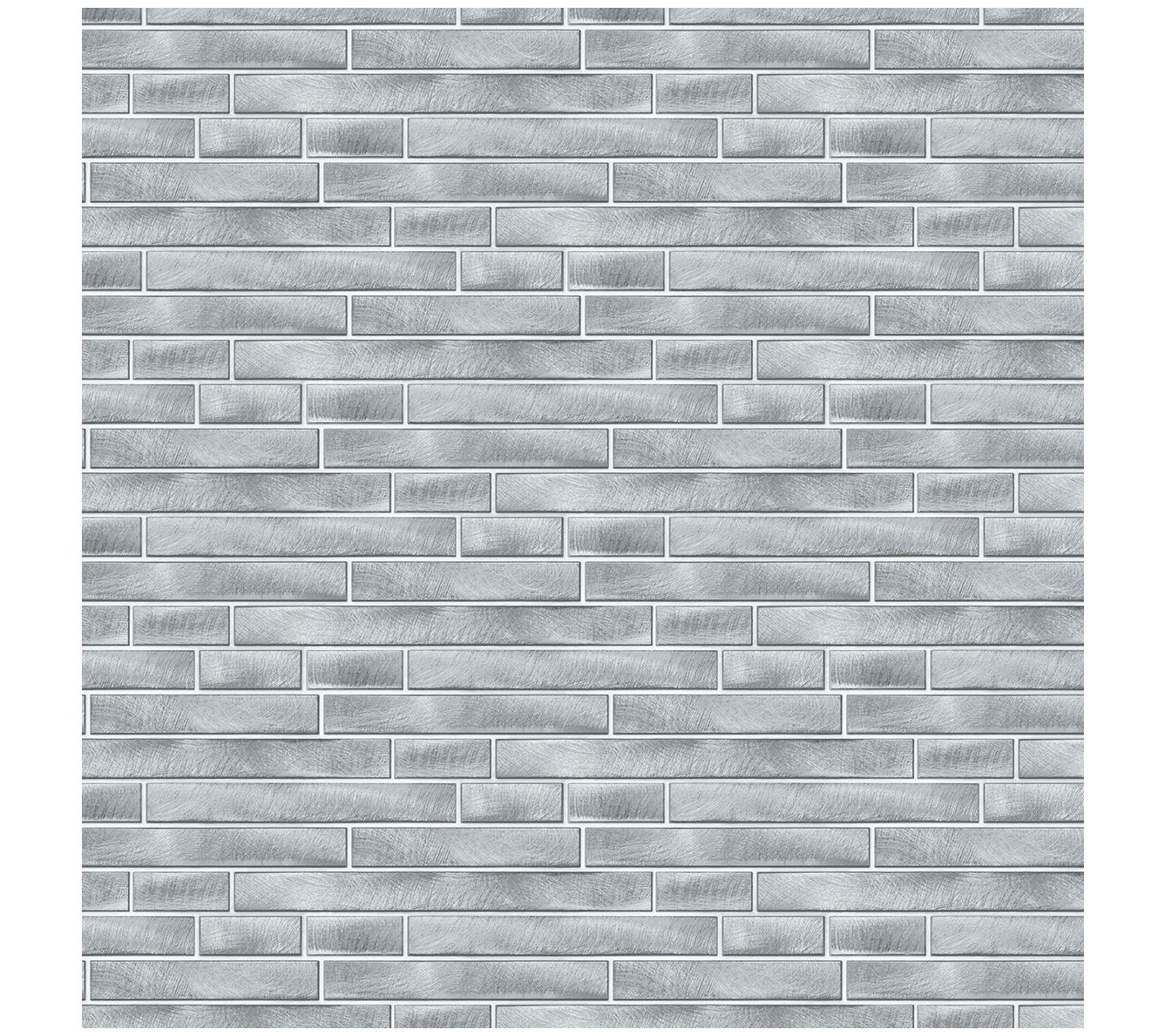 NextWall Brushed Metal Tile Peel and Stick Wallpaper Roll