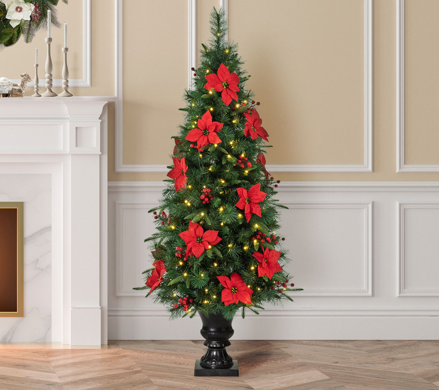 Glitzhome Set of Two 5' PreLit Artificial Christmas Trees