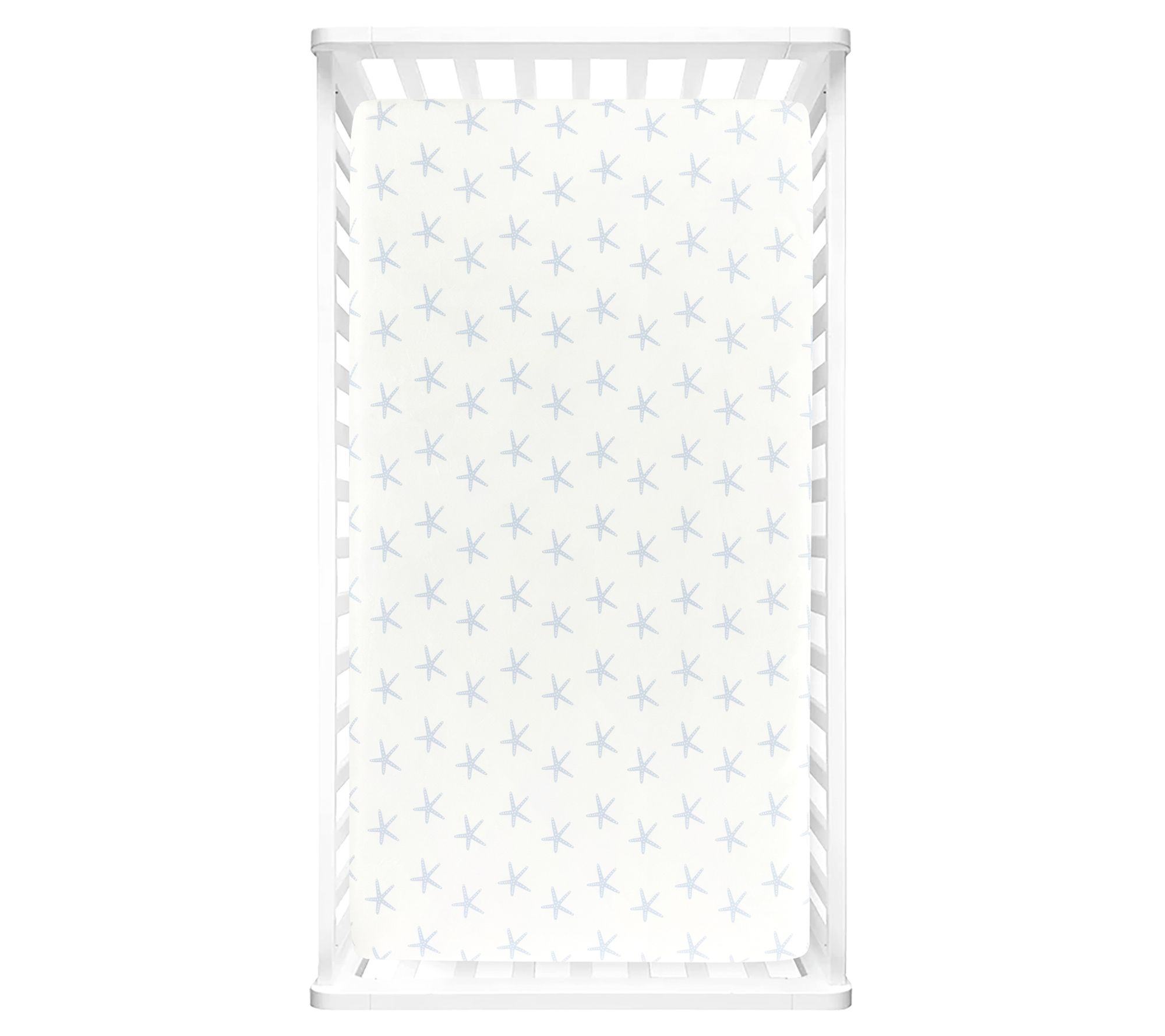 Narwhal Starfish Stars Allover Fitted Crib Sheet by Lush Deco