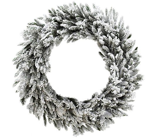 Christmas Time 36" Silverado Pine White Flocked Wreath
