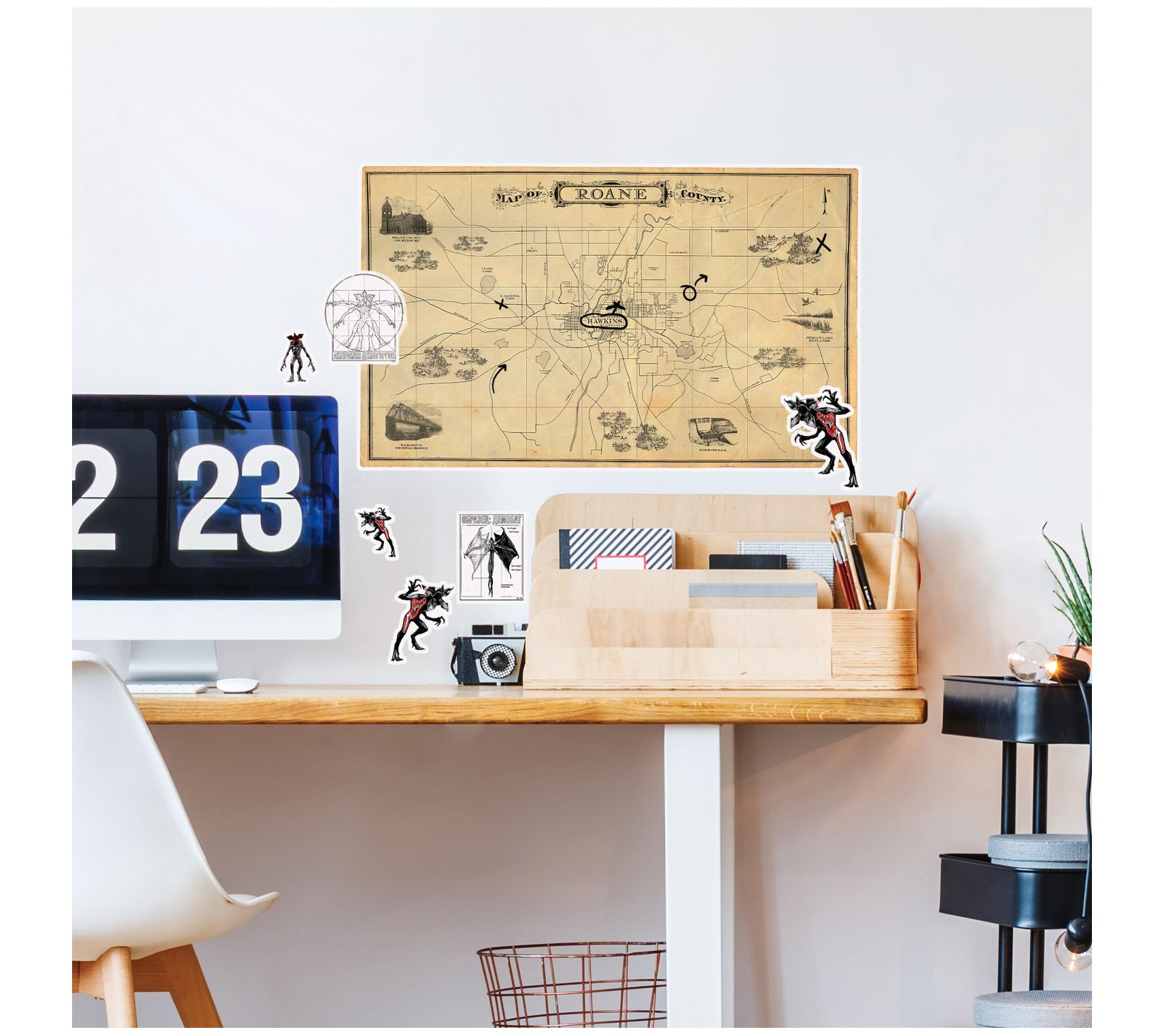 RoomMates Stranger Things Dry Erase Hawkins MapPeel and Stick