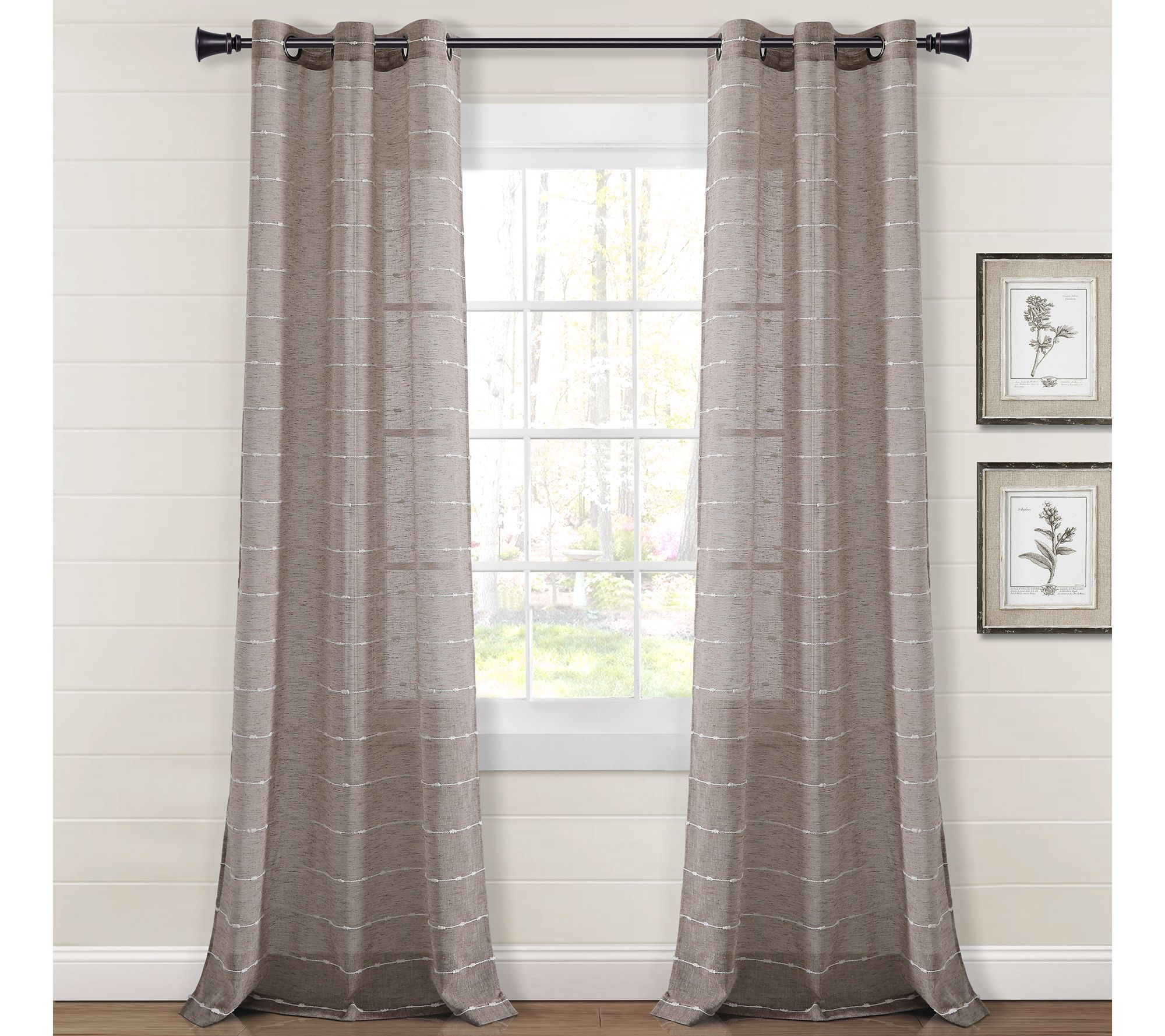 Farmhouse Textured Sheer 38x108 Set by Lush Decor