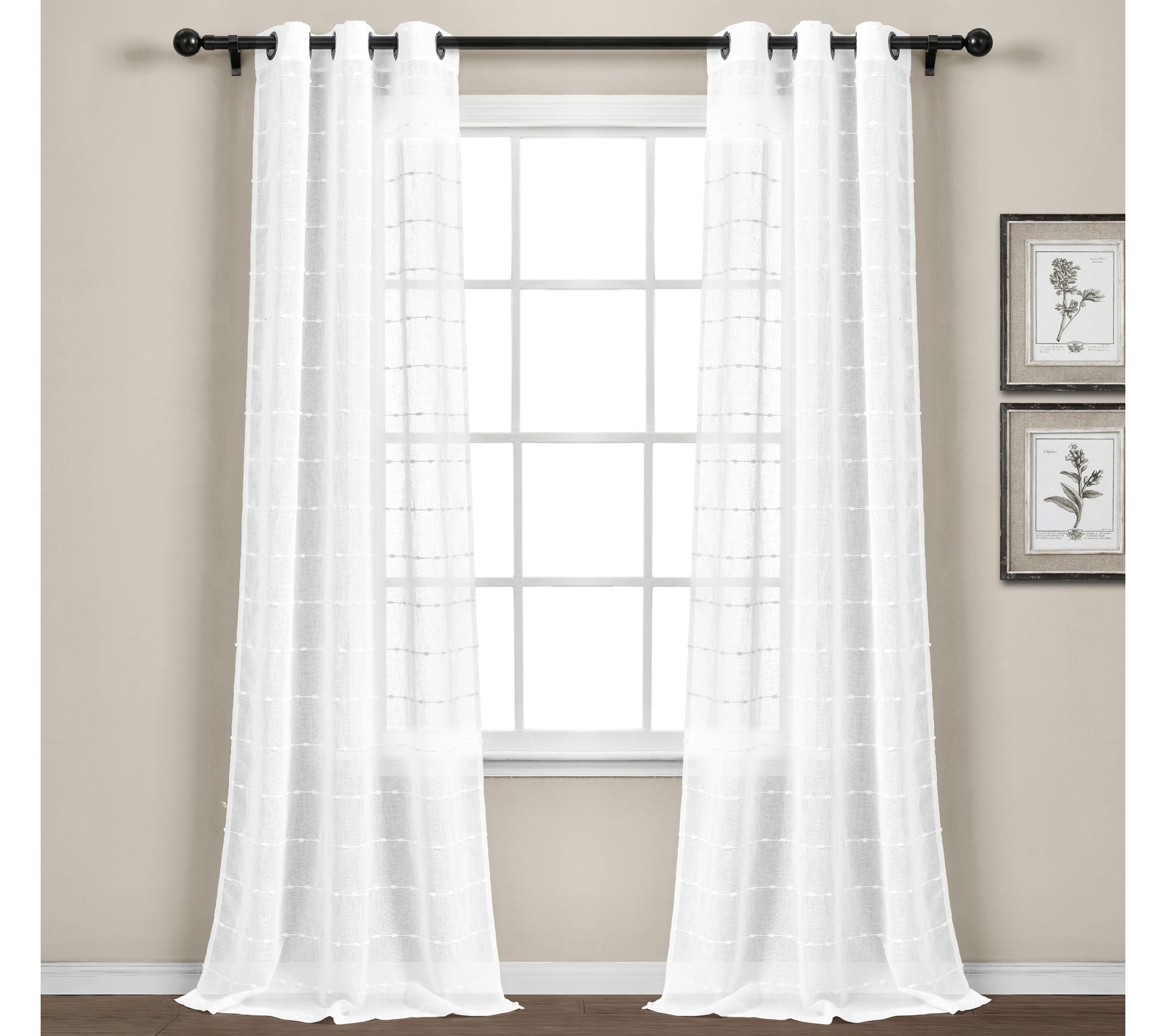 Farmhouse Textured Sheer 38x108 Set by Lush Decor