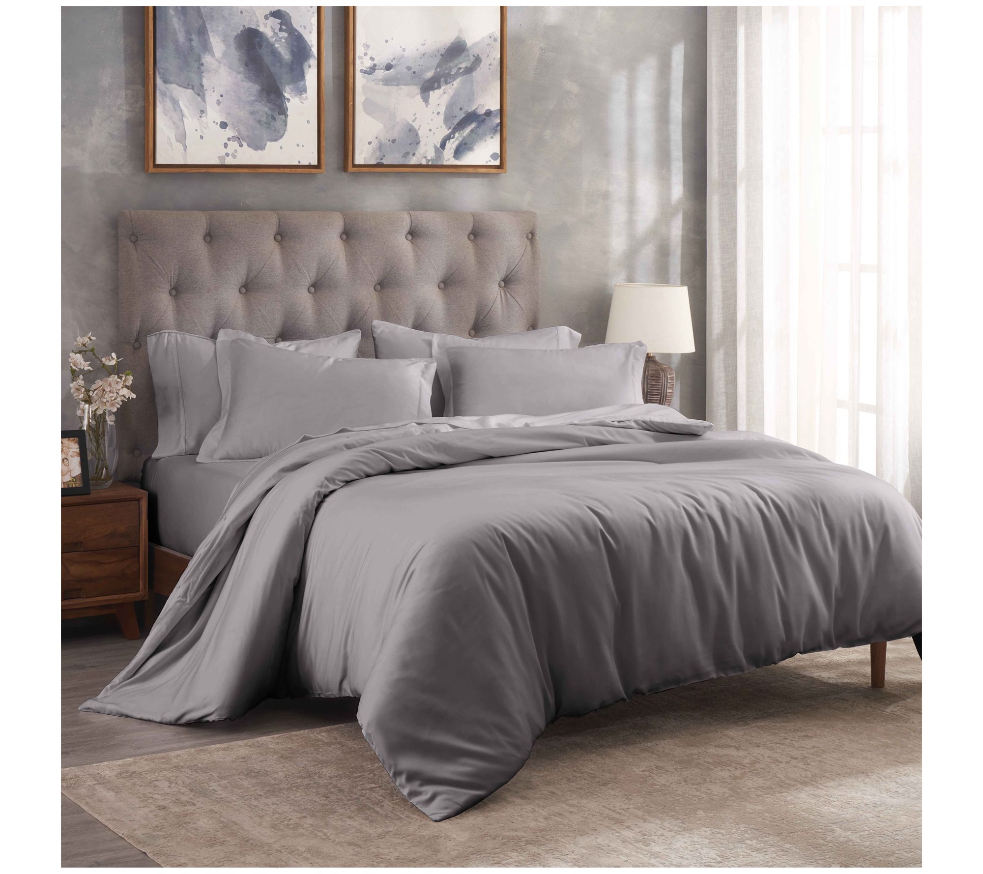 Superior 300-TC Modal Solid Duvet Cover Set, King/Cal.King