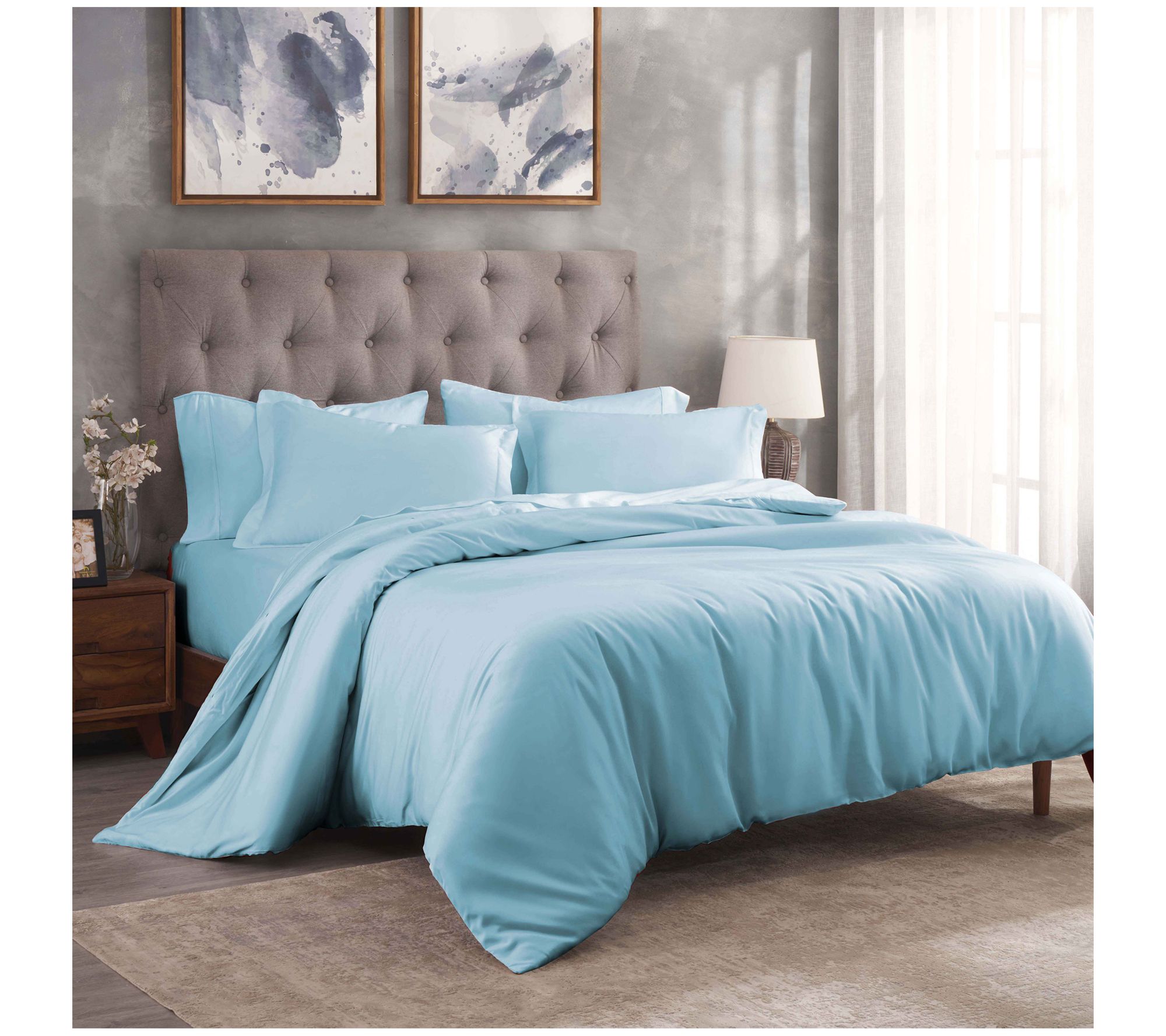 Superior 300-TC Modal Solid Duvet Cover Set, King/Cal.King