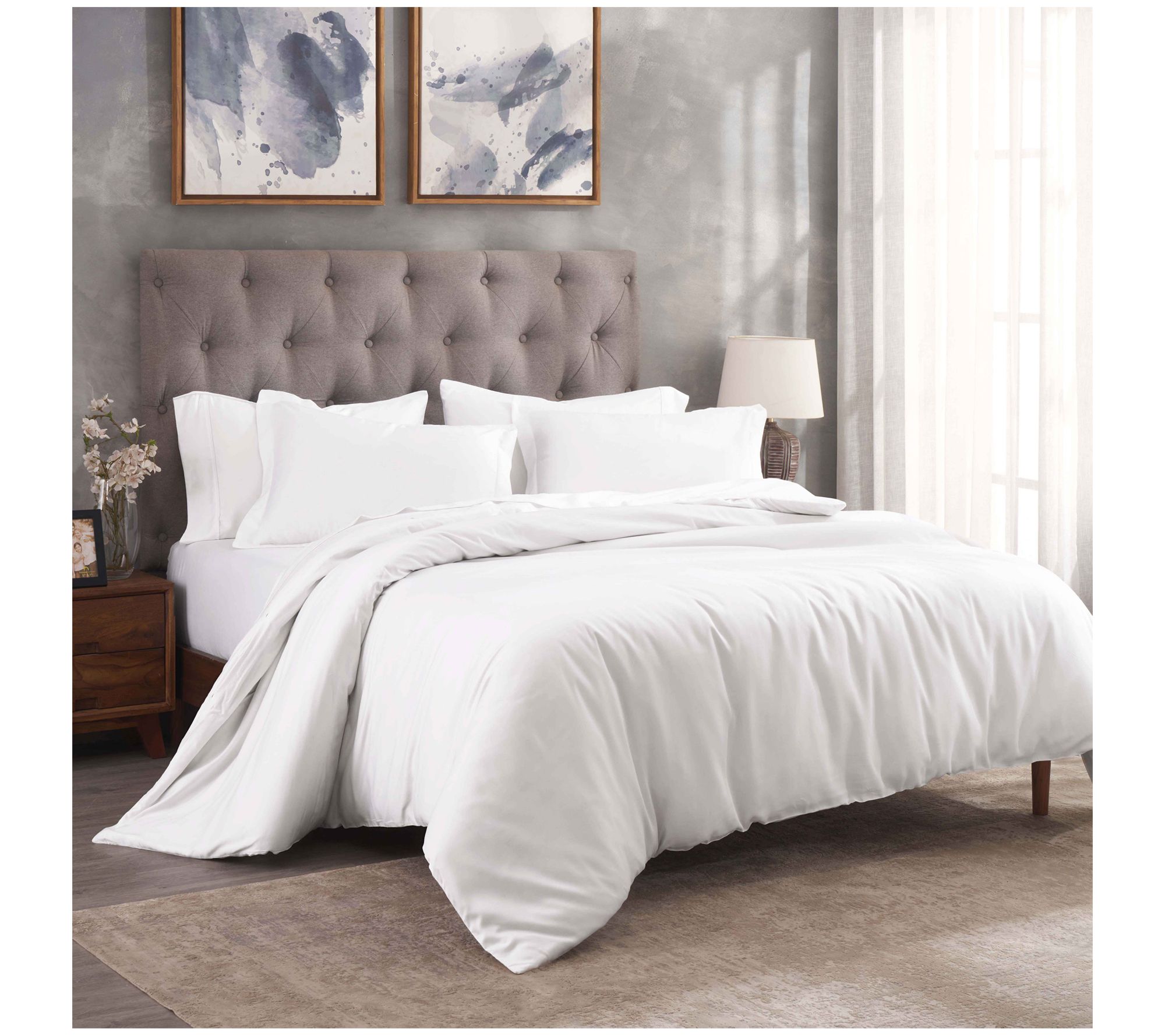 Superior 300-TC Modal Solid Duvet Cover Set, King/Cal.King