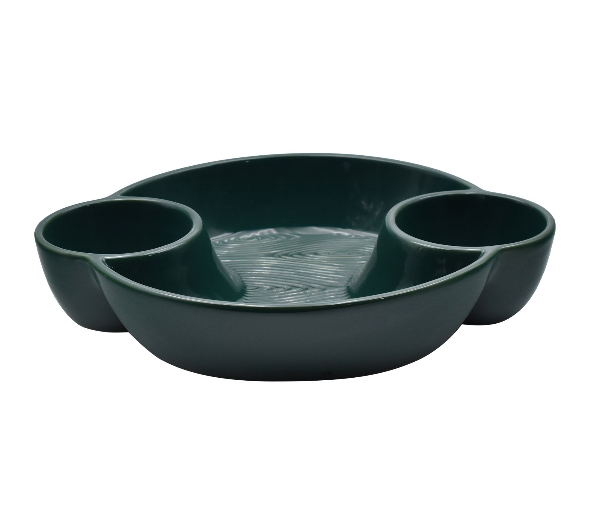 Temp-tations Woodland 12" Divided Platter with Dip Bowls