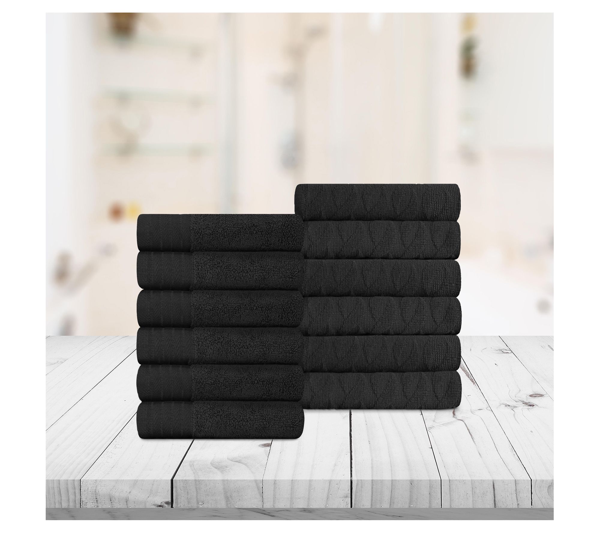 Superior Turkish Cotton 12PC Washcloth Towels