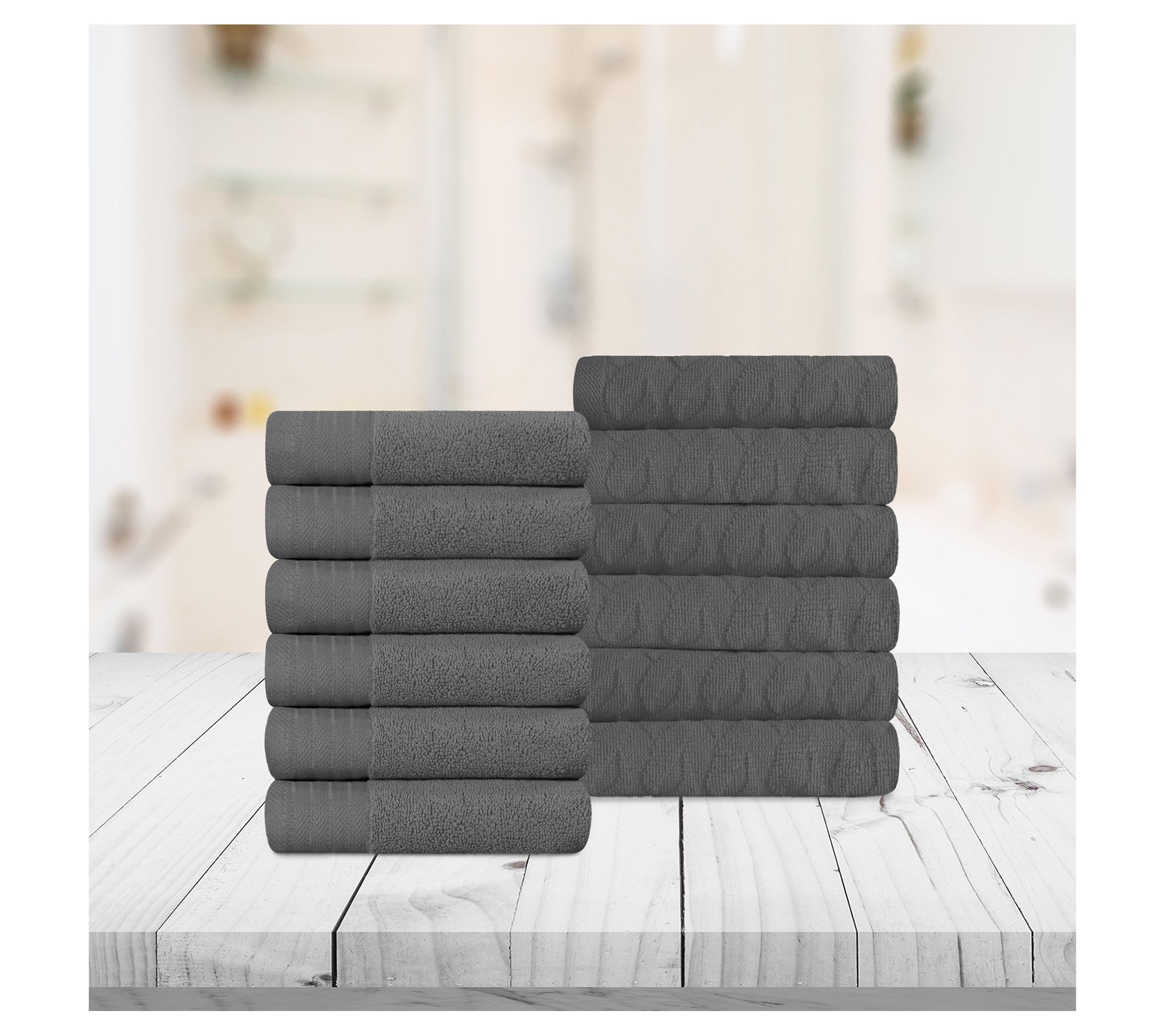 Superior Turkish Cotton 12PC Washcloth Towels