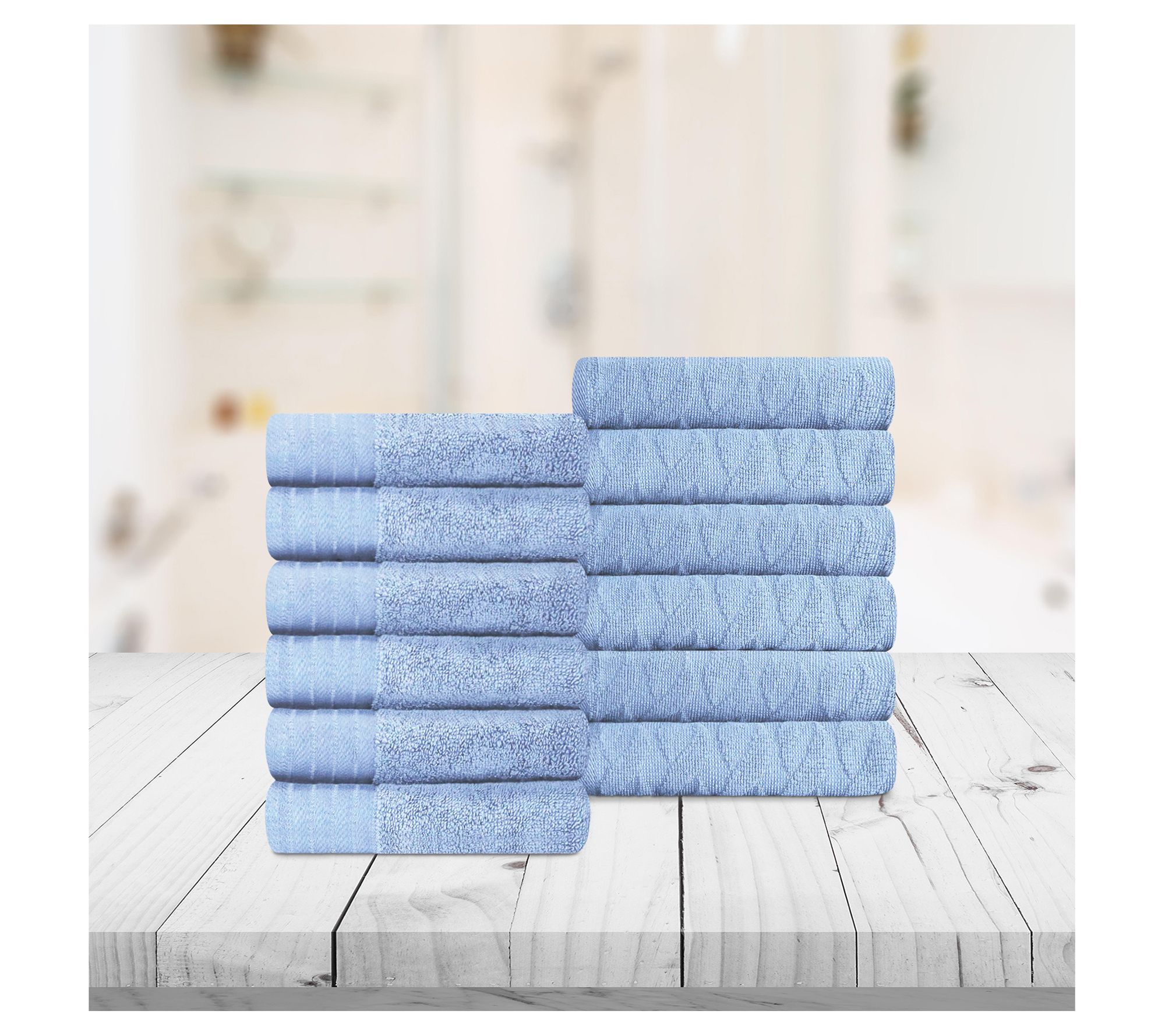 Superior Turkish Cotton 12PC Washcloth Towels
