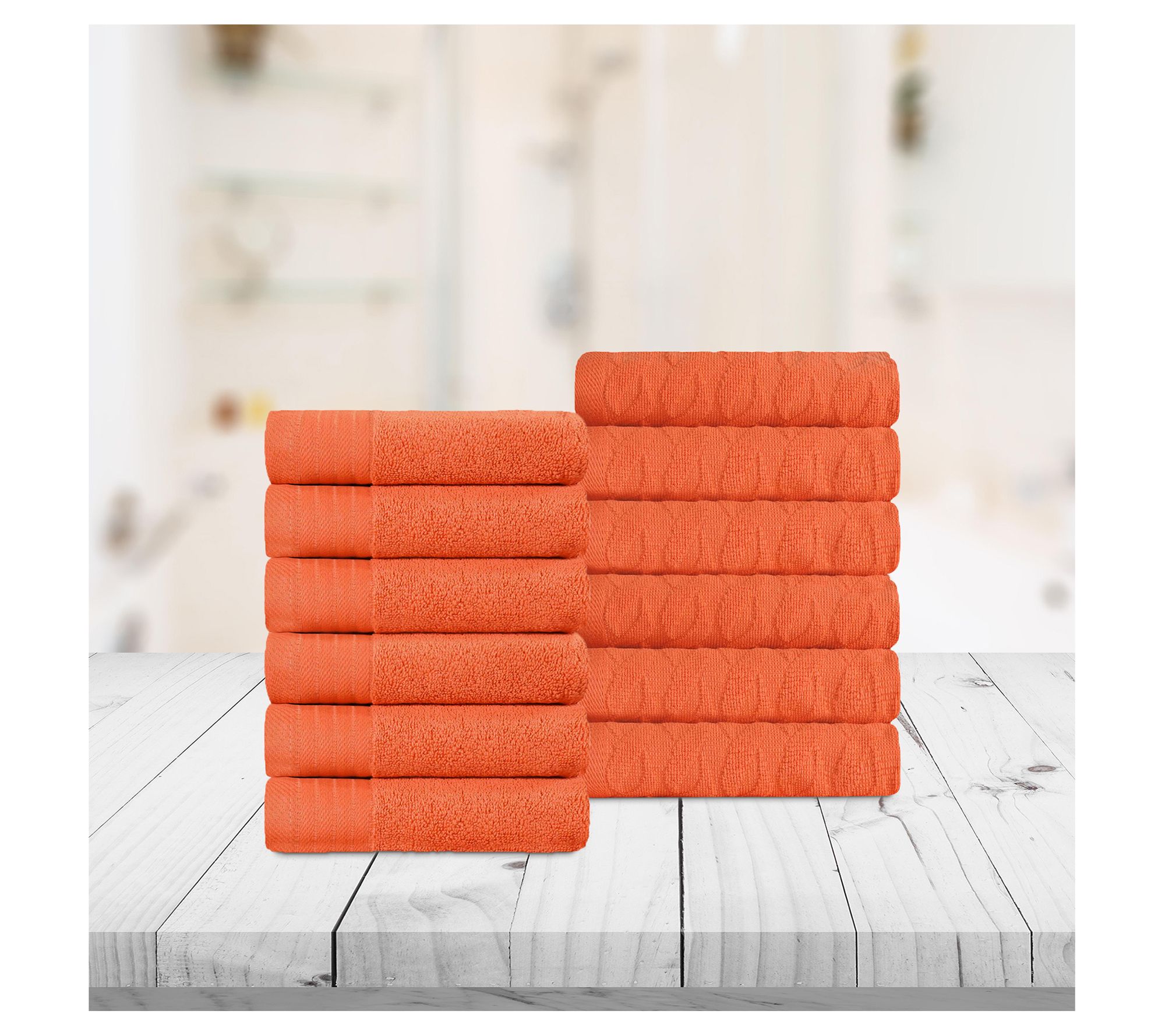 Superior Turkish Cotton 12PC Washcloth Towels