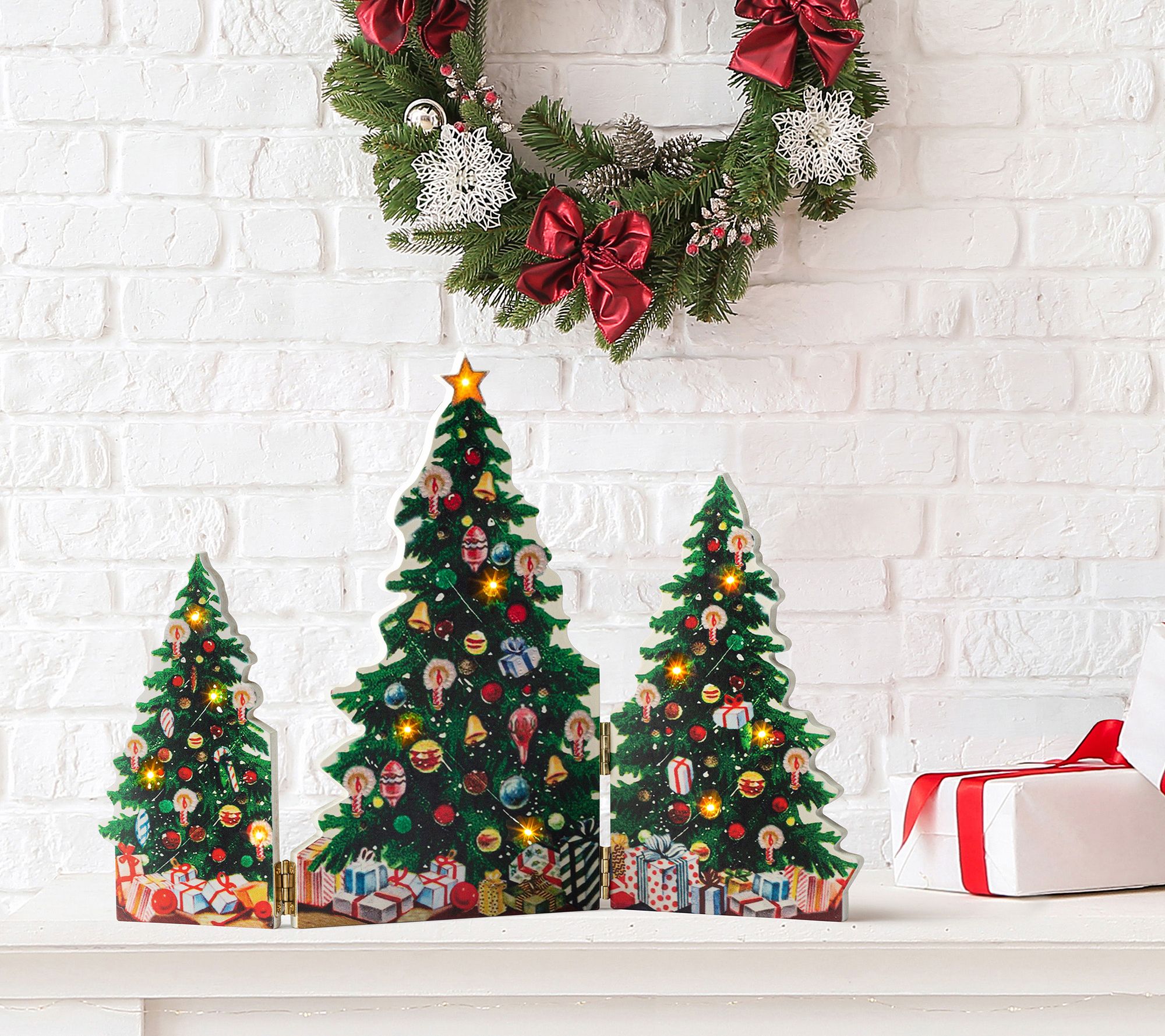 Mr. Christmas 15" Illuminated Folding Scene Christmas Trees