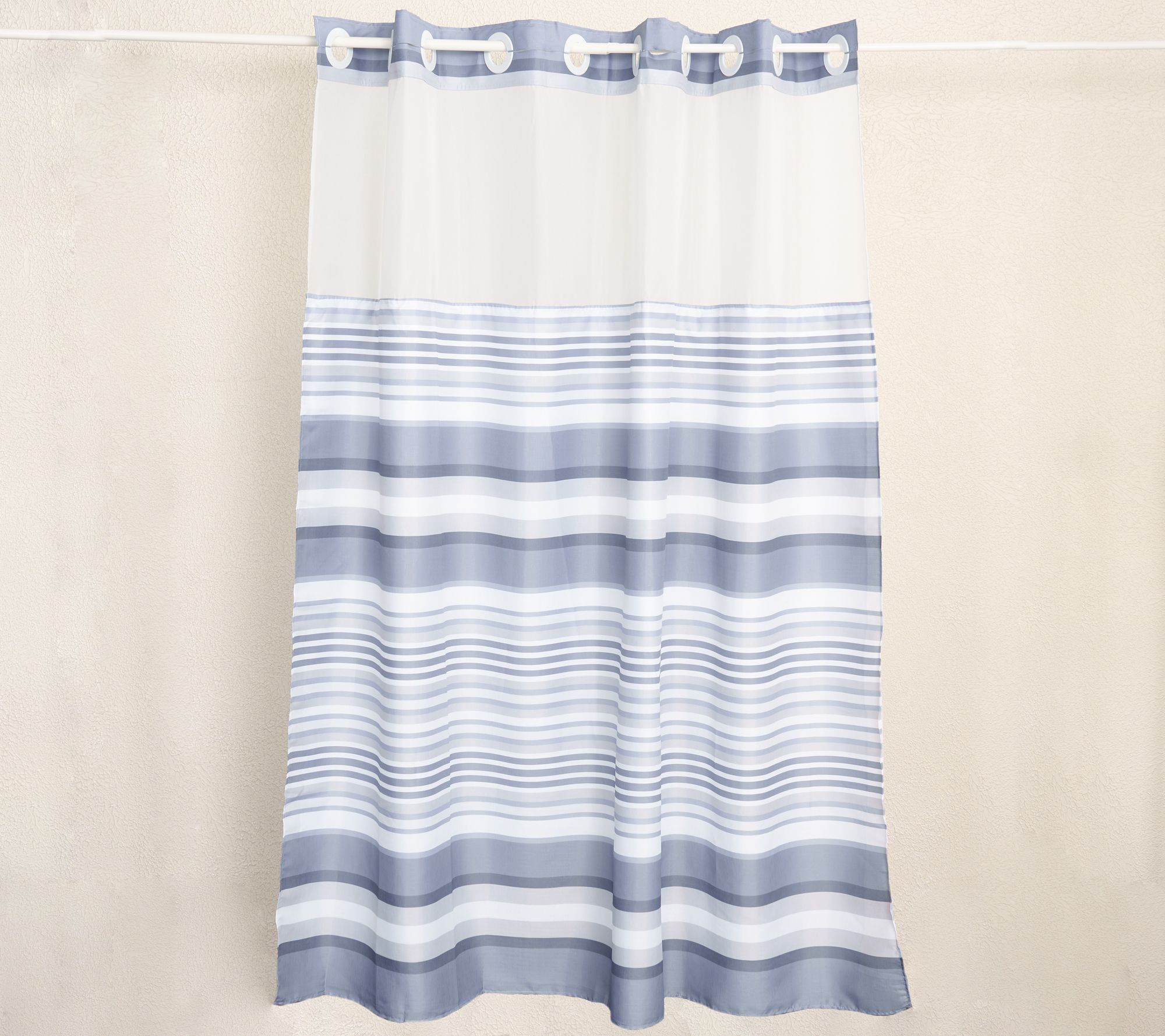 Hookless Striped Shower Curtain with Window and Liner on QVC 