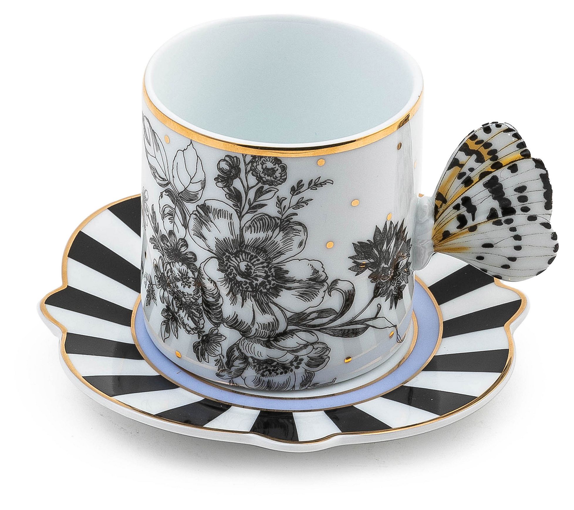 MacKenzie-Childs Butterfly Toile Mug & Saucer Set