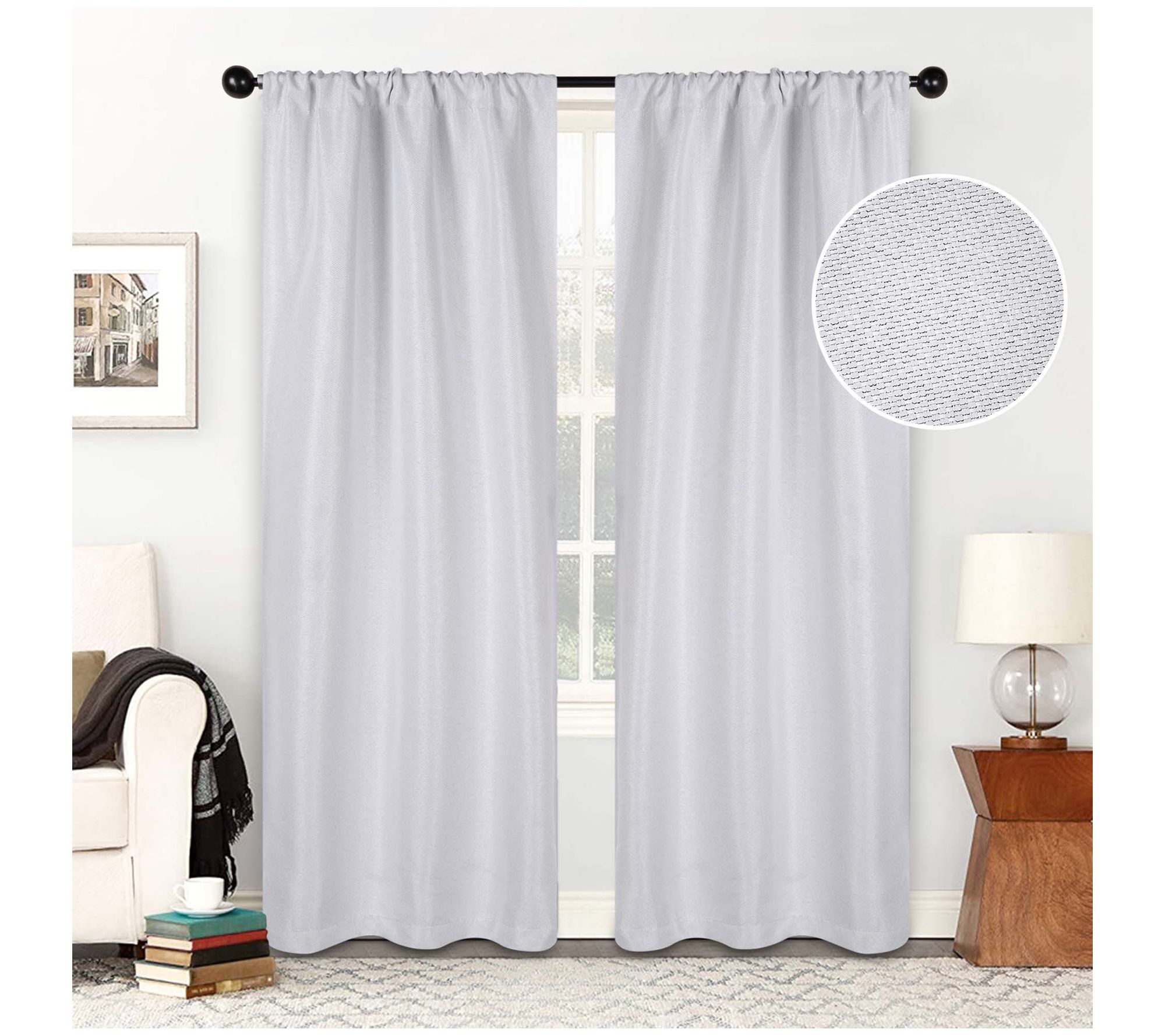 Superior Jaxon Textured Blackout Curtain S/2 Panels, 26X84
