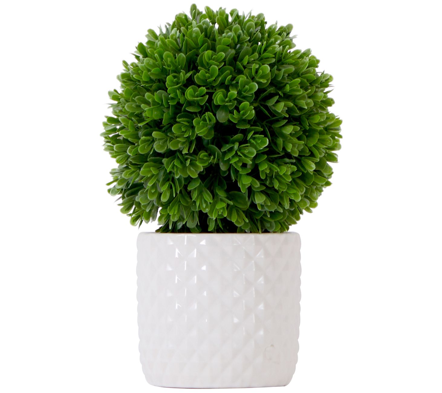 Nearly Natural 10" Artificial Boxwood Topiary Plant w Planter