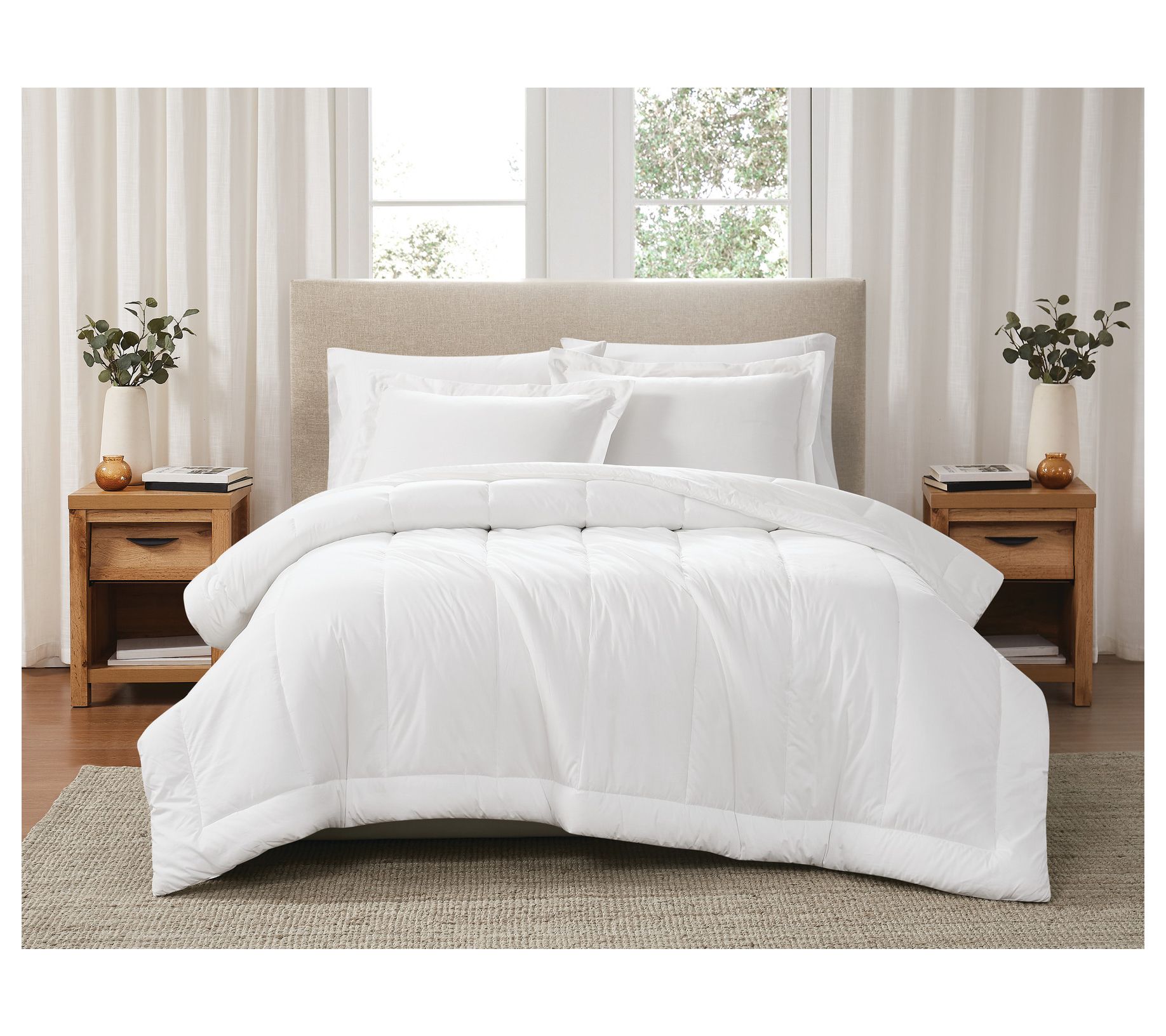 Brooklyn Loom Solid Cotton Percale King 3-PieceComforter Set