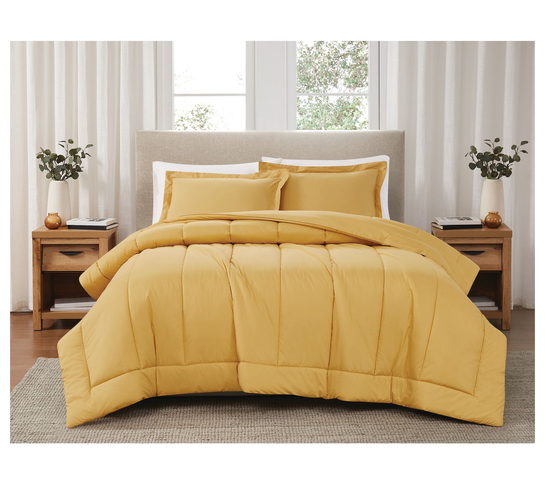 Brooklyn Loom Solid Cotton Percale King 3-PieceComforter Set
