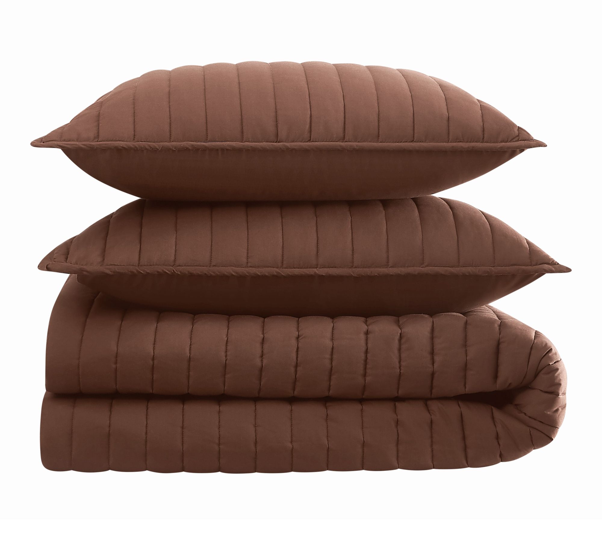 Brooklyn Loom S olid Cotton Per cale Full/Queen 3Piece Quilt S