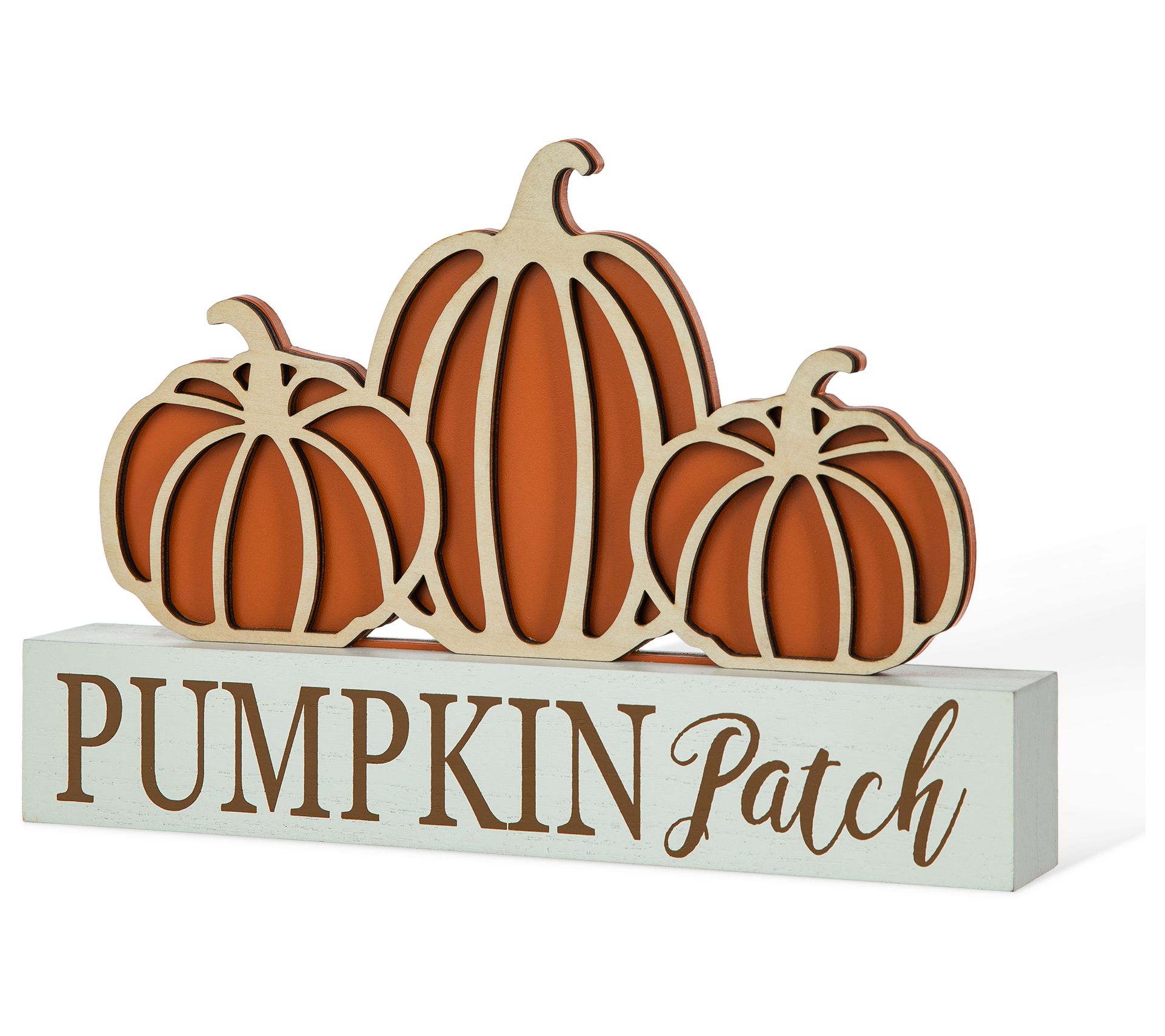 Glitzhome 11.75"L Fall "PUMPKIN PATCH" PumpkinsTable Sign