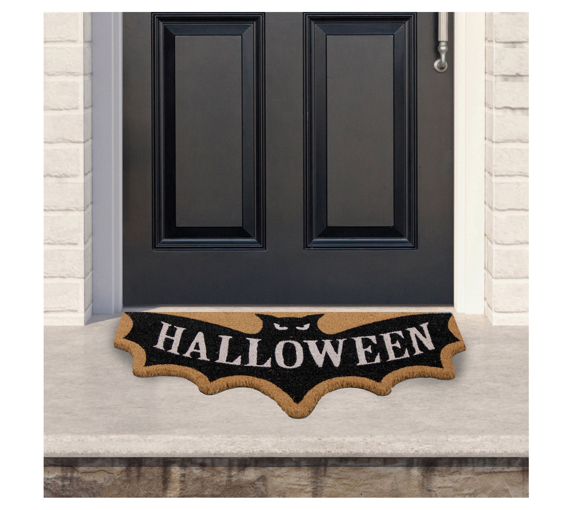 Northlight "Halloween" Bat Shaped Doormat 18" x30"