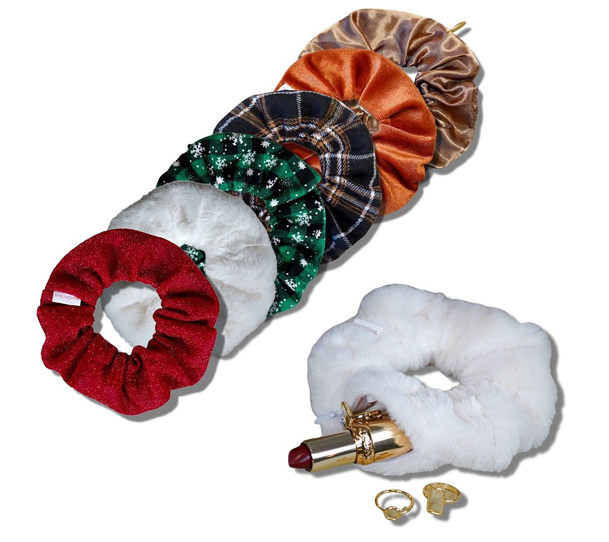 Smunchys S/6 Fashion Scrunchies w/ Hidden Zipper Pockets