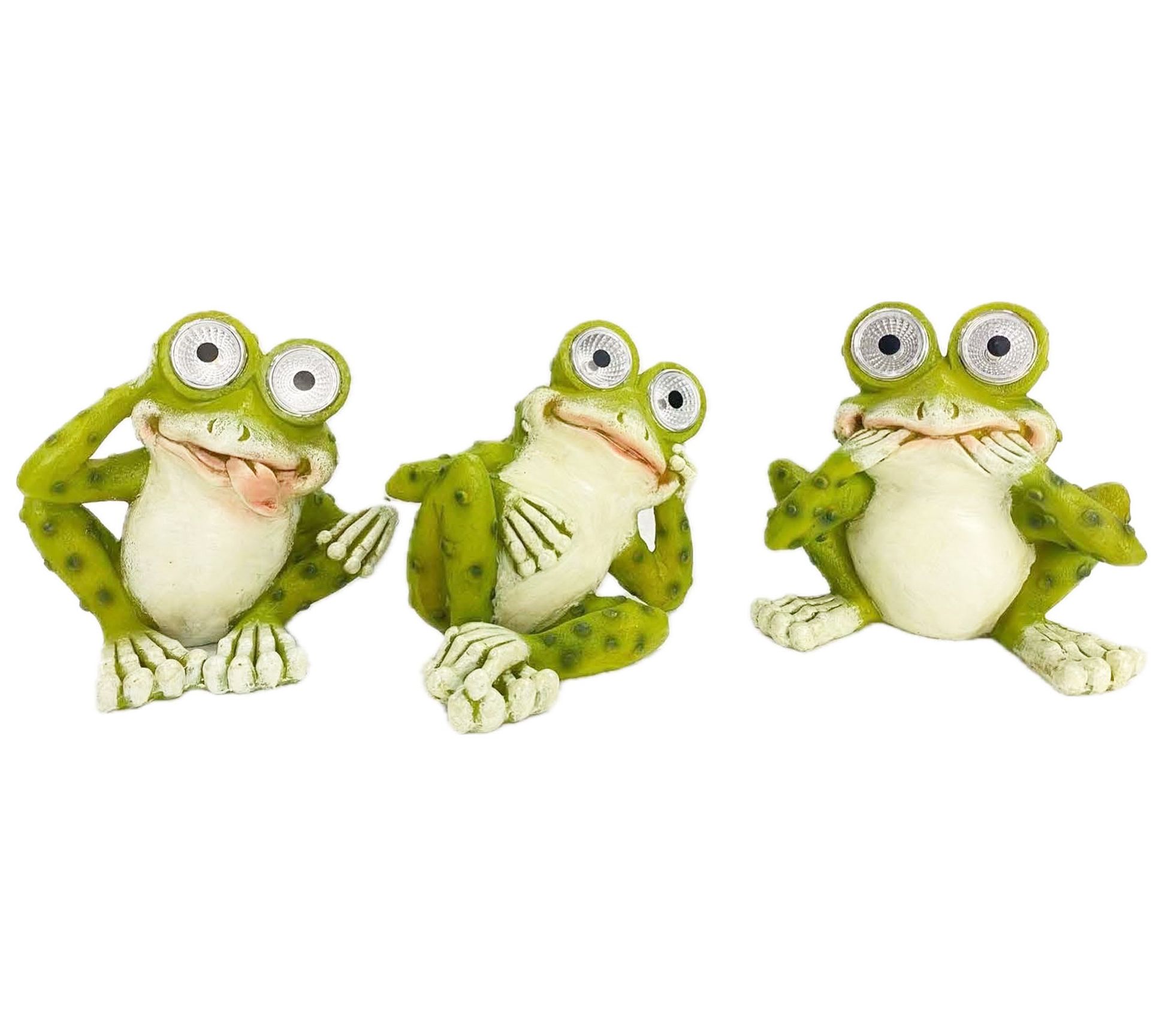Santa's Workshop 5.5" Solar Resin Frogs, set of3