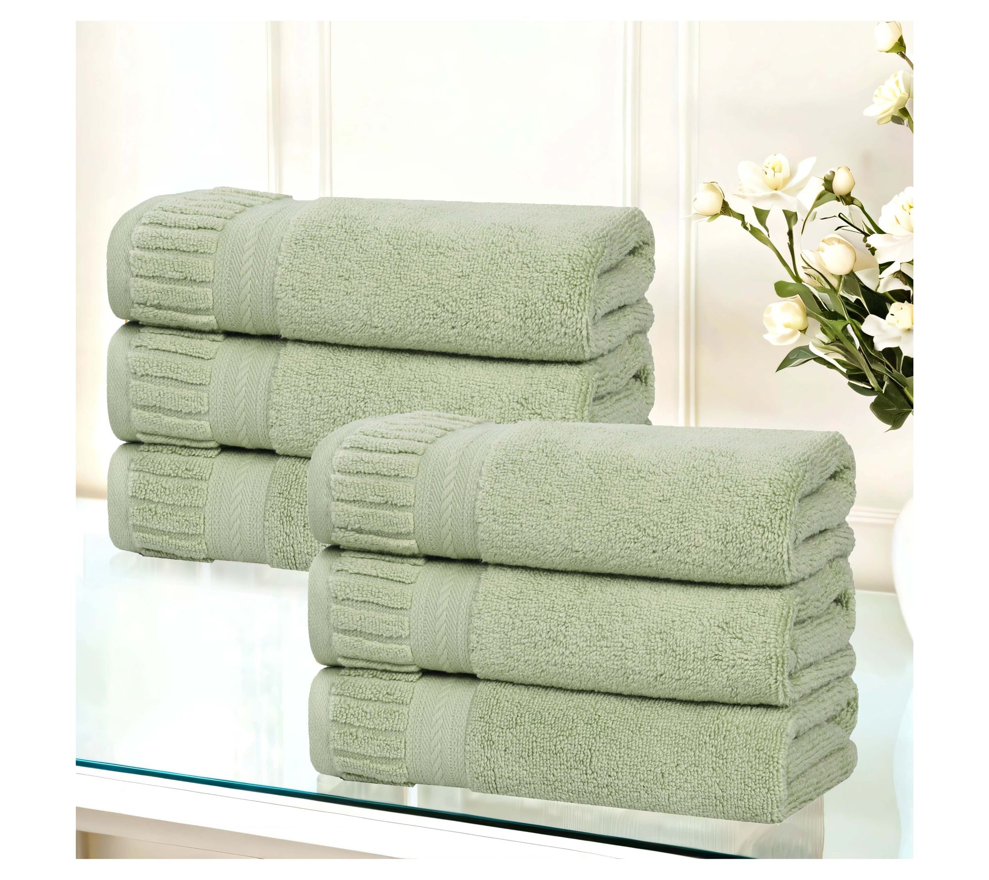 Superior 6 Piece Venice Zero Twist Cotton SoftHand Towel Set