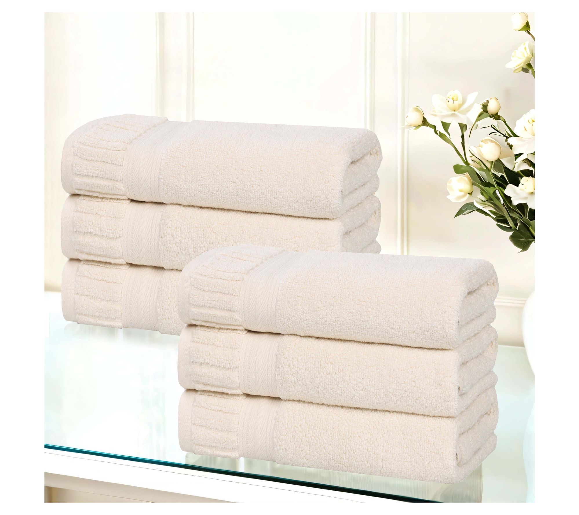 Superior 6 Piece Venice Zero Twist Cotton SoftHand Towel Set