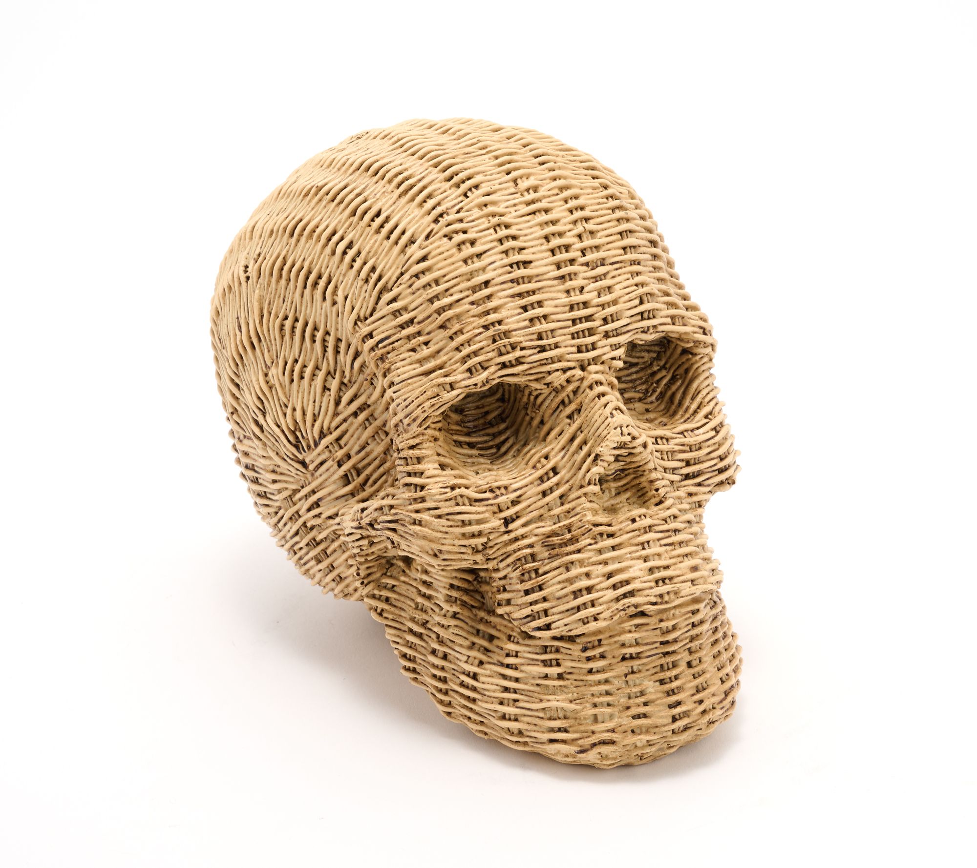 Home Reflections 5.5" Wicker Resin Skull Decor