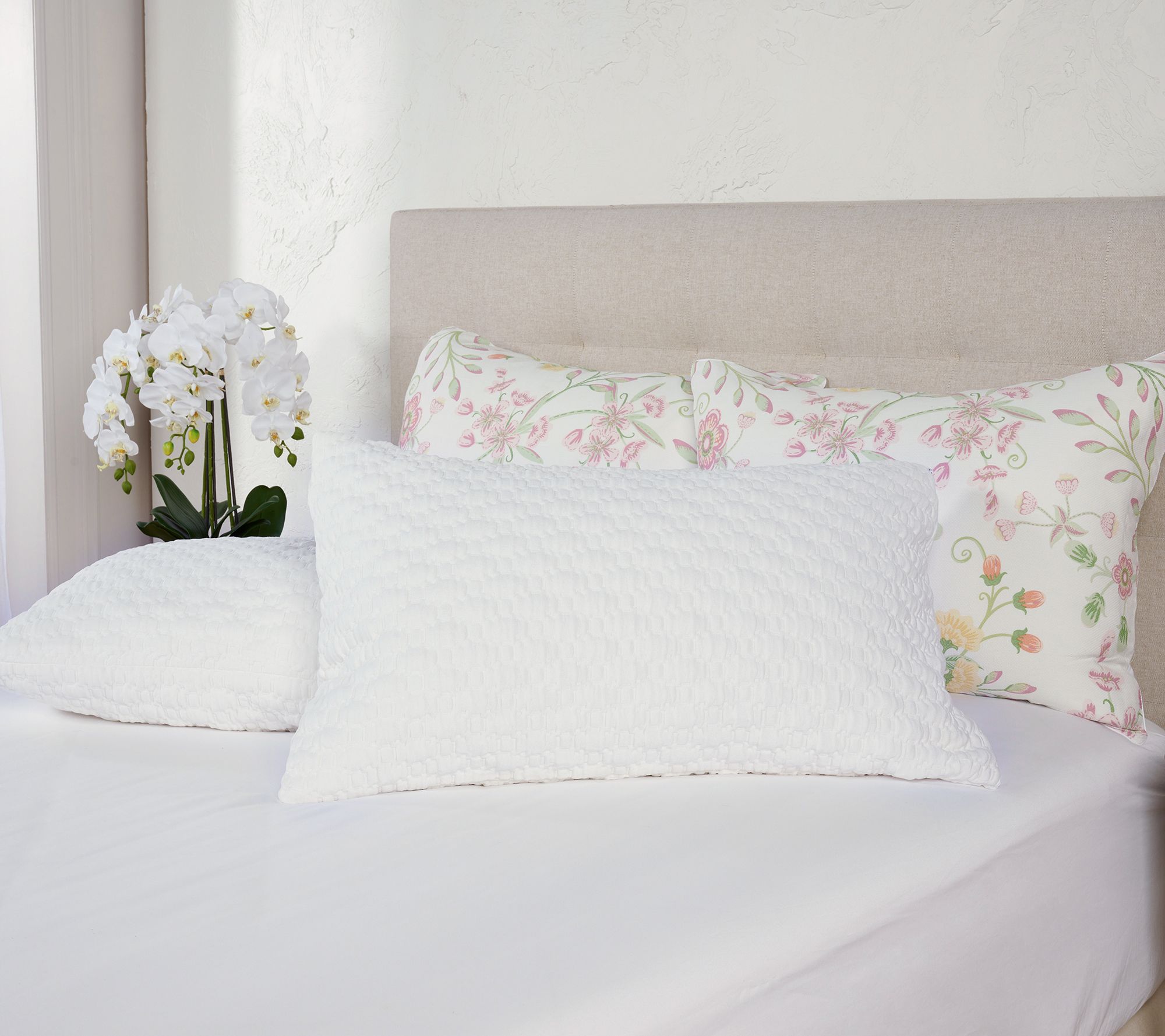 "As Is" Home Reflections Set of 2 Hybrid Foam & Down Alt Pillows