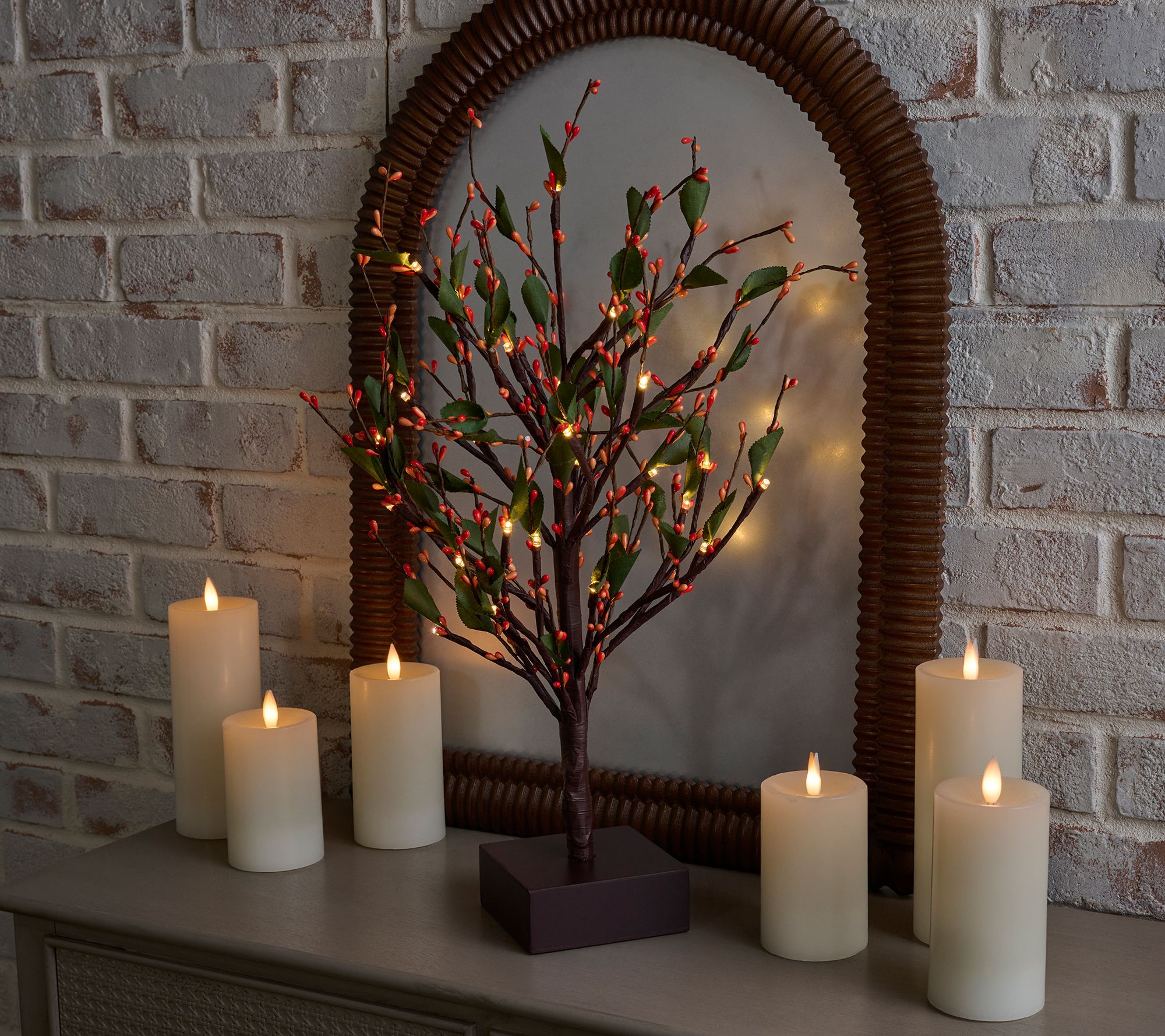 ShWk 10/13 Illuminated Pip Berry and Leaf Tree by Valerie