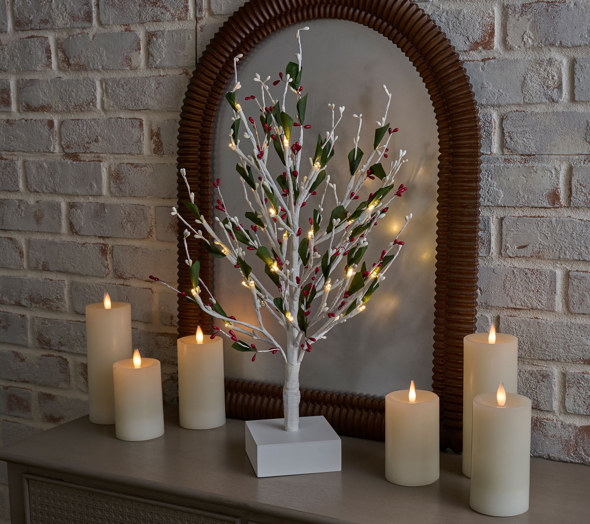 Illuminated Pip Berry and Leaf Tree by Valerie