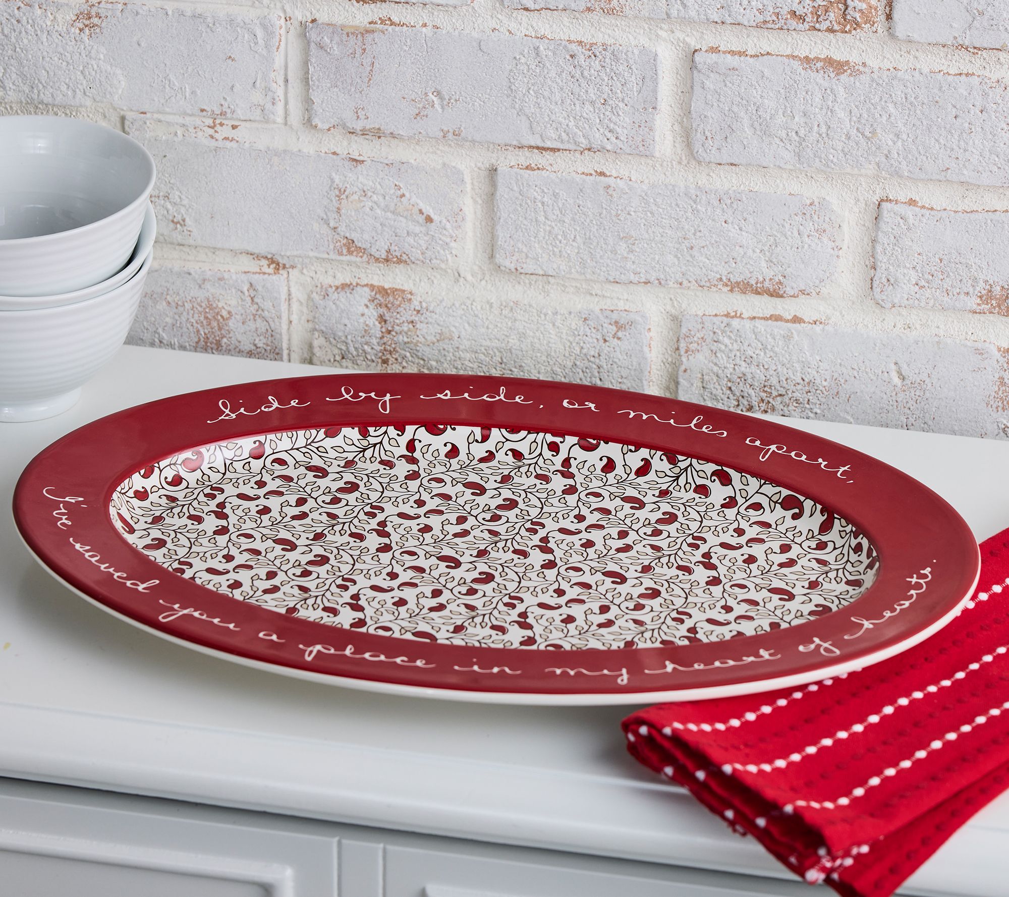 Aarti Sequeira Side By Side, or Miles Apart 18" Serving Platter