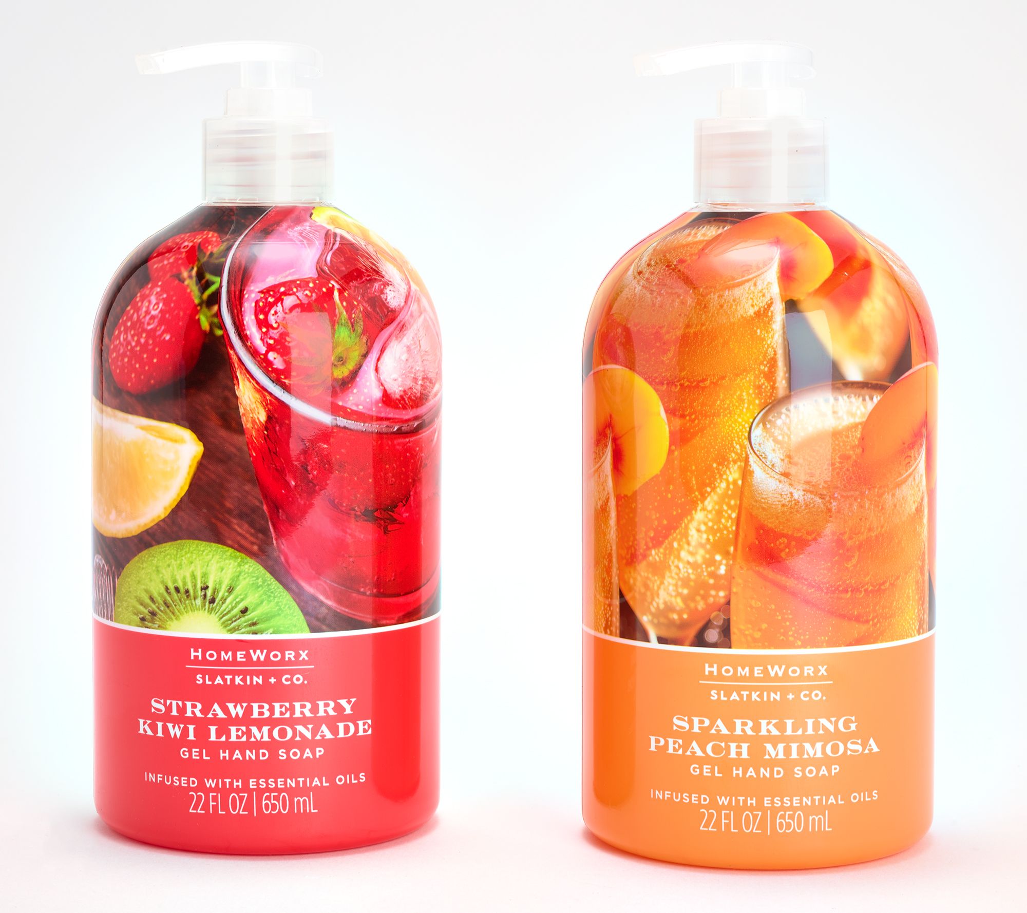 "As Is" HomeWorx by Slatkin & Co. S/2 22oz Gel Hand Soaps
