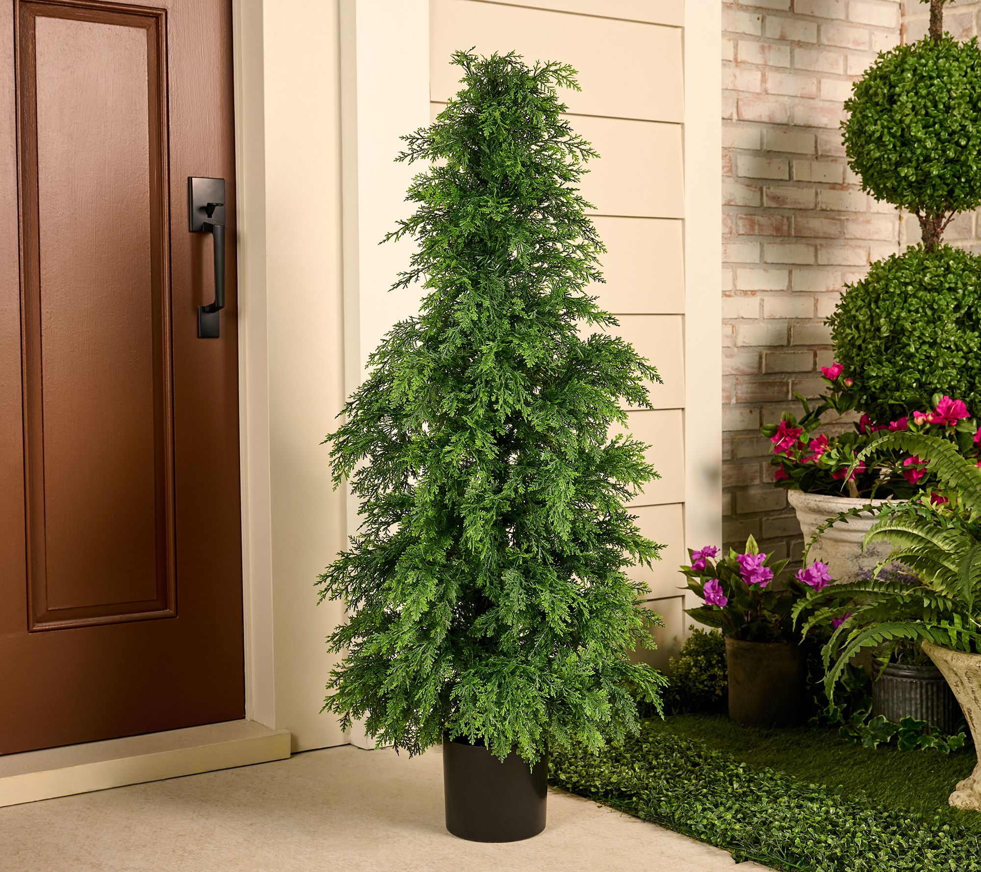 "As Is" 4' Downswept Indoor/Outdoor Faux Cedar Tree by Kim Gravel