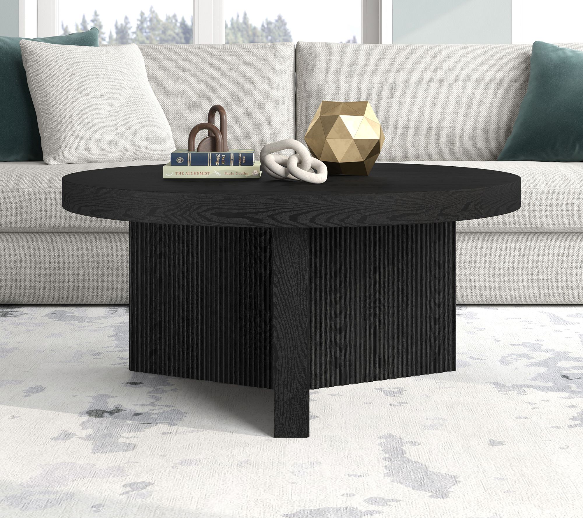 Hudson&Canal Holm 32" Wide Round Coffee Table