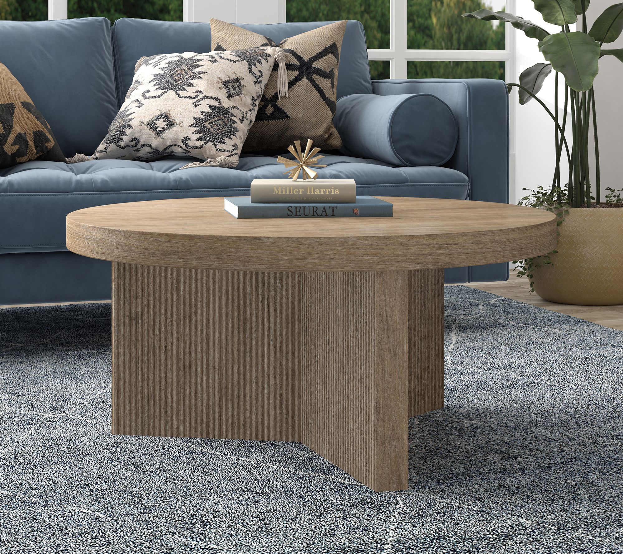 Hudson&Canal Holm 32" Wide Round Coffee Table