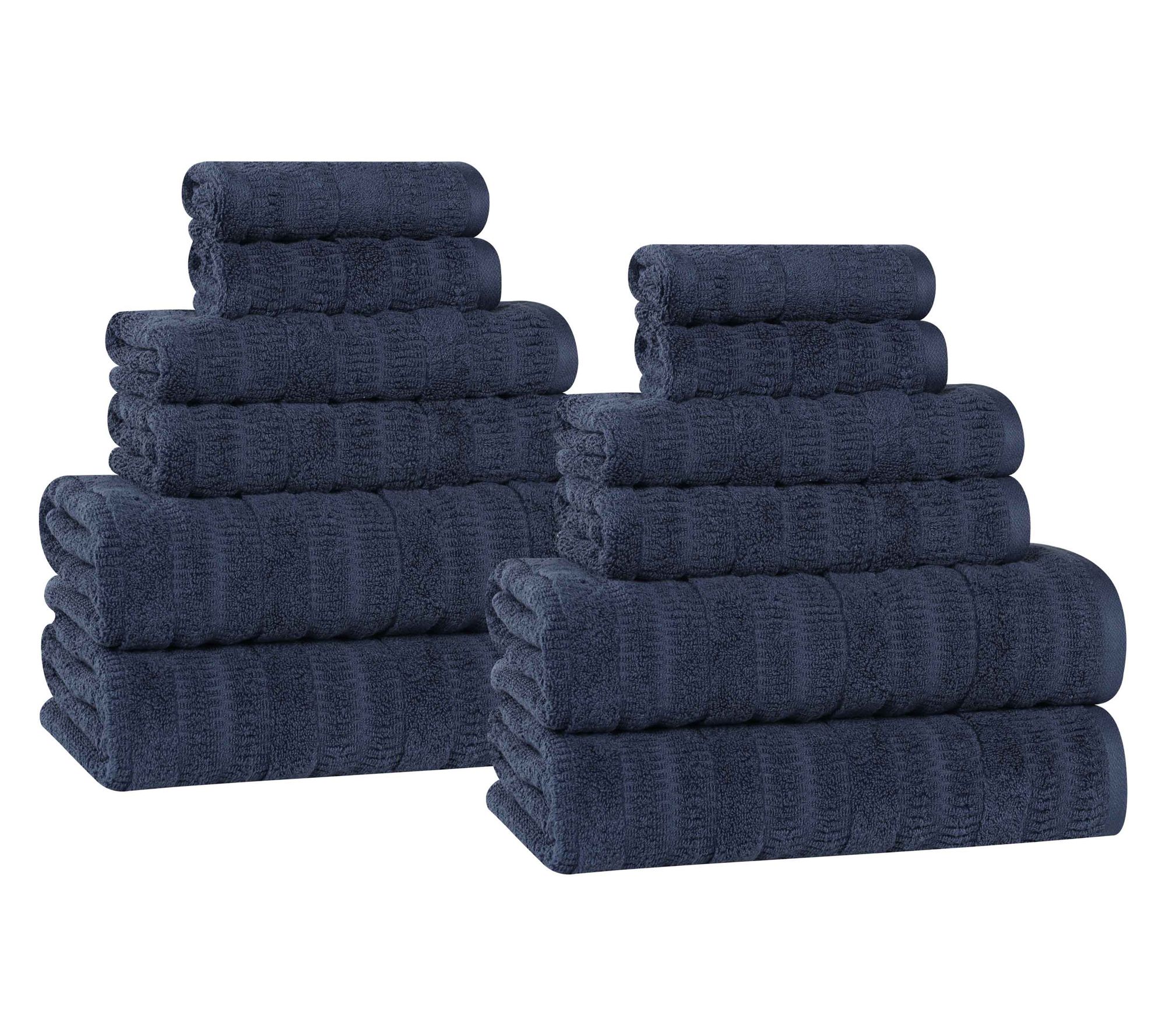 Superior Mile Cotton Blend Solid 12-Piece TowelSet