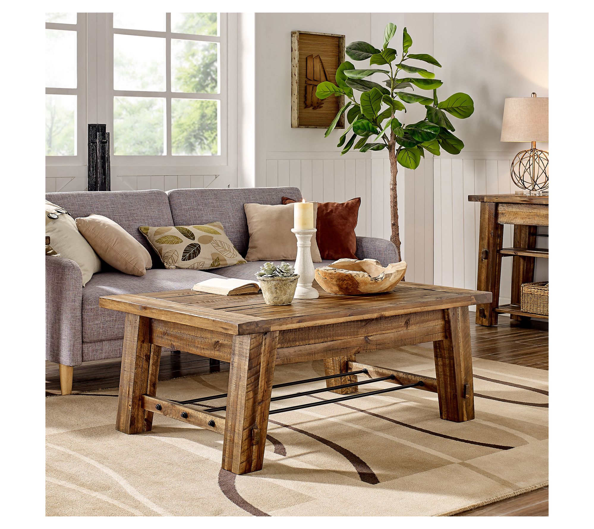 Alaterre Furniture Durango 48" Industrial WoodCoffee Table