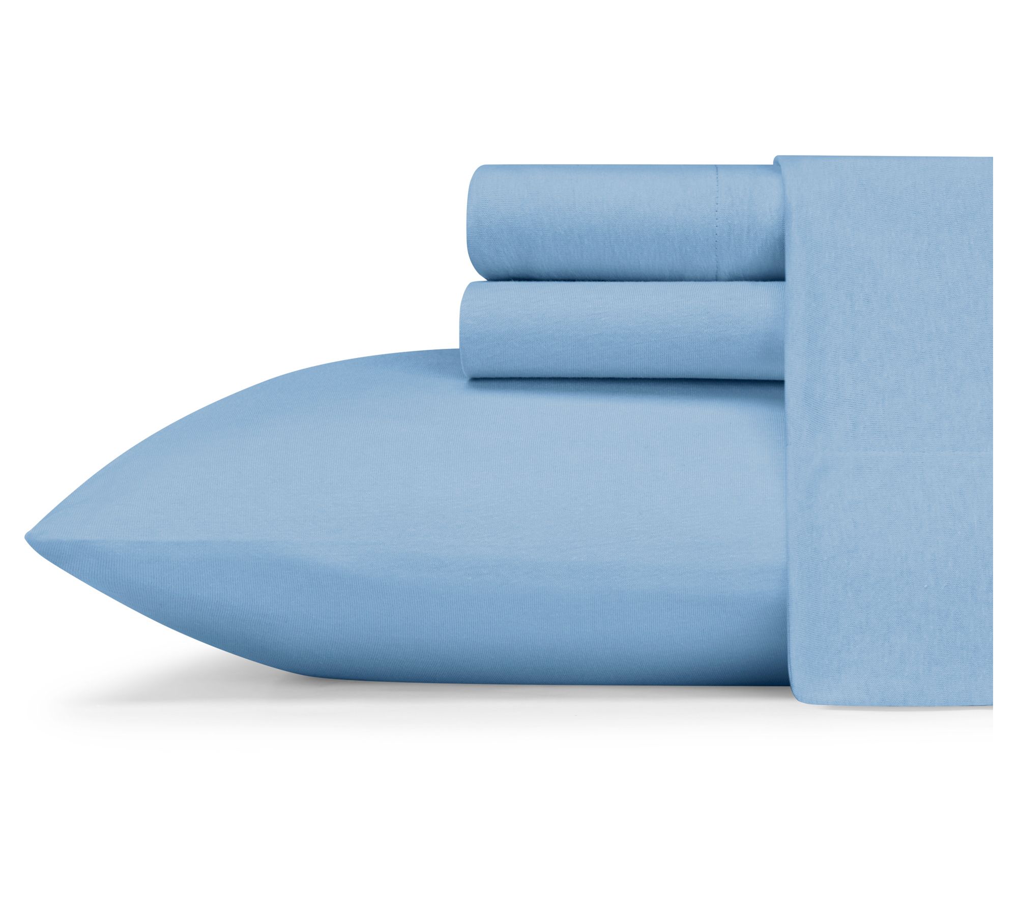 Eddie Bauer Jersey Knit Solid Blue King Sheet Set