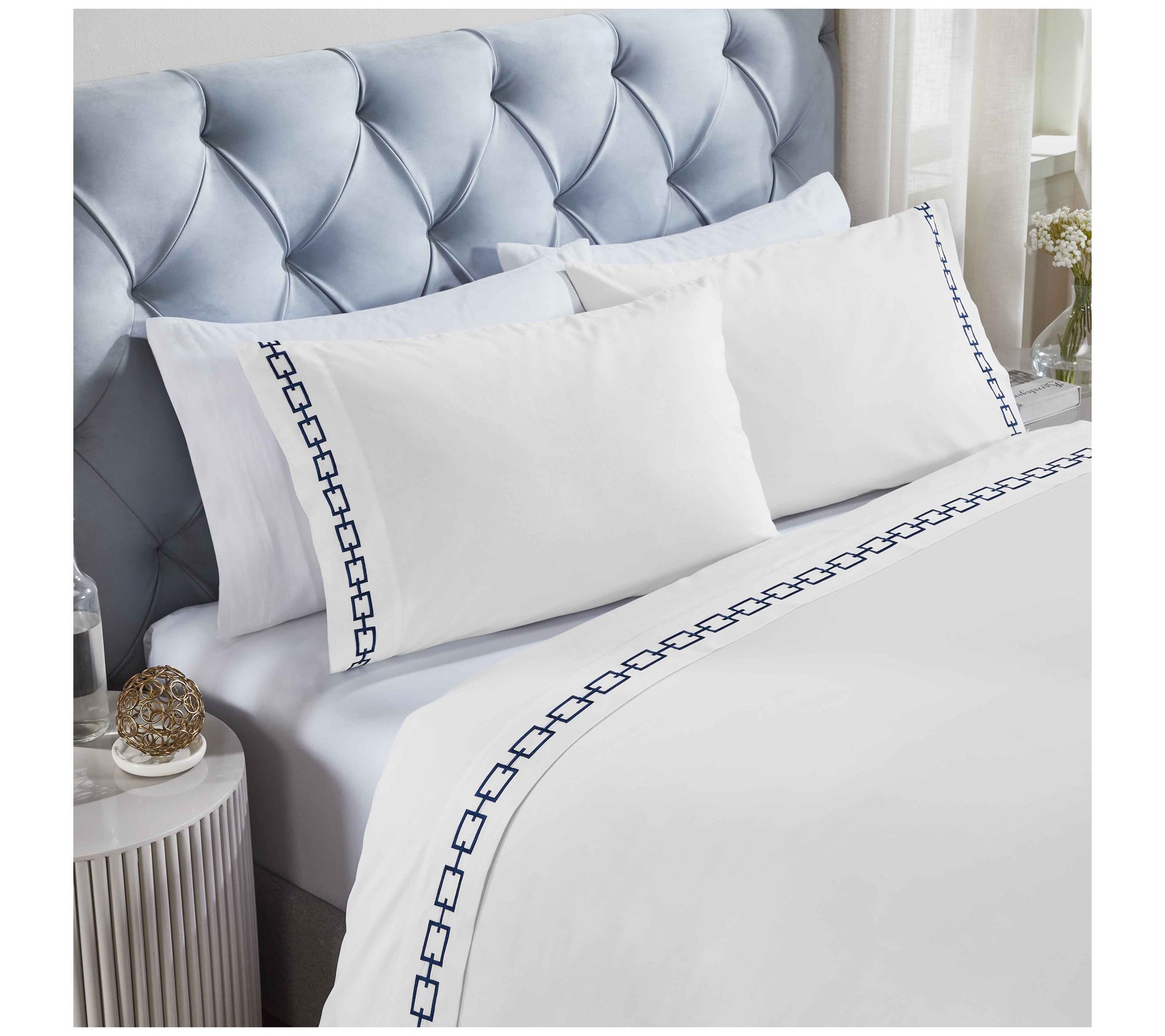 Superior Chain Links Cotton Sheet Set, Cal/King