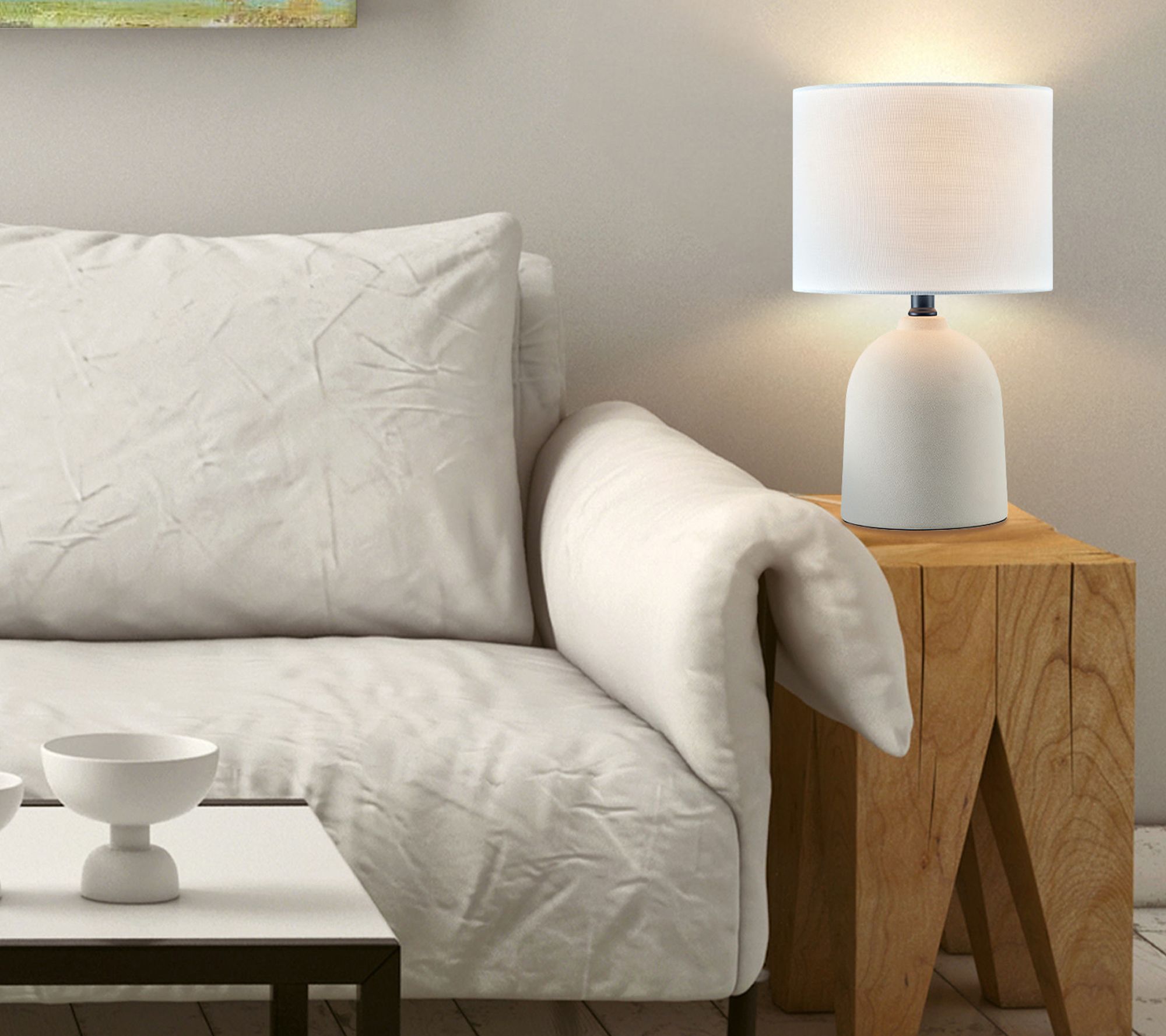 Globe Electric 15" Ceramic Table Lamp Light Concrete Finish