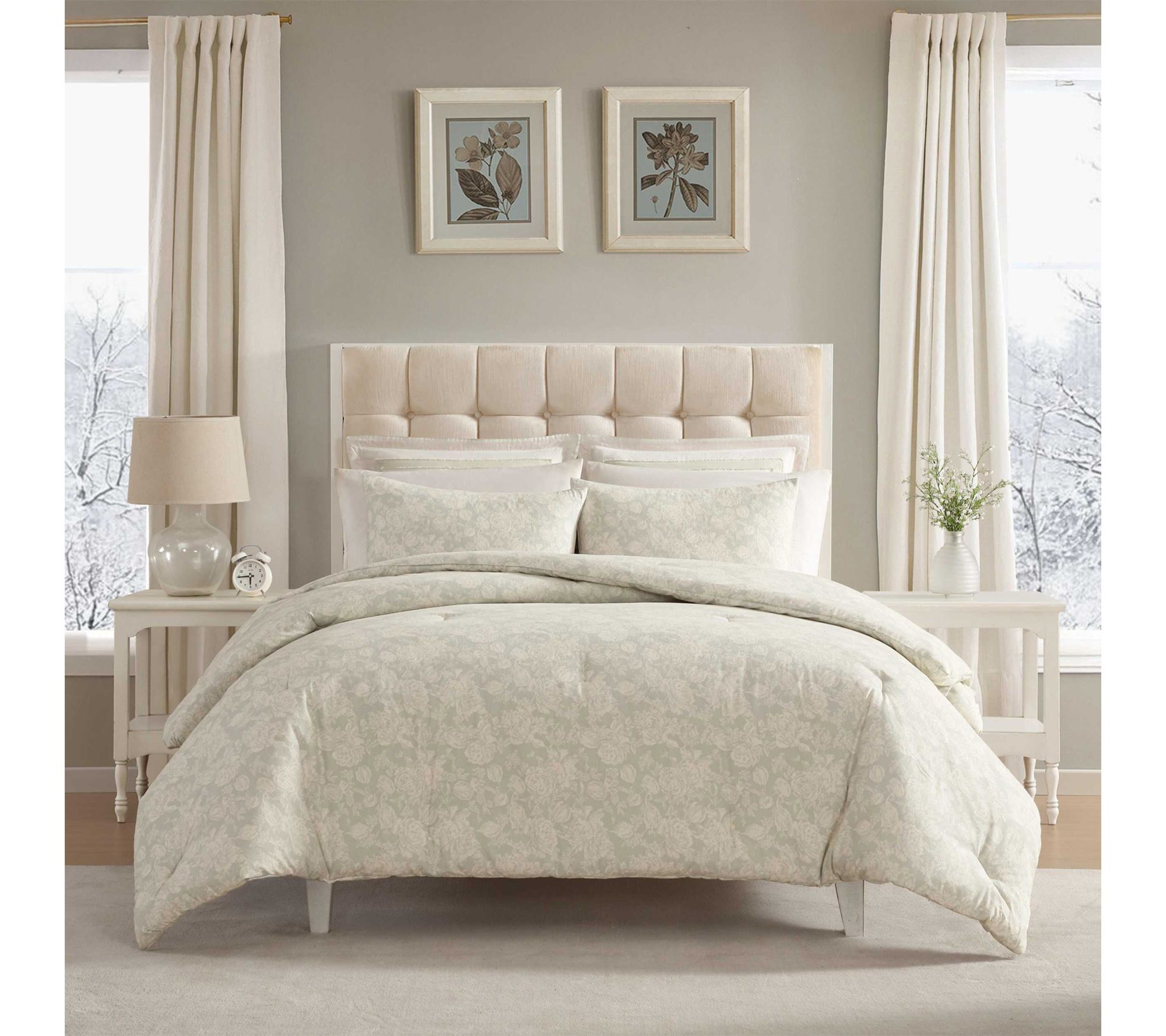 Laura Ashley Meredith Cotton Flannel Twin Comforter Set