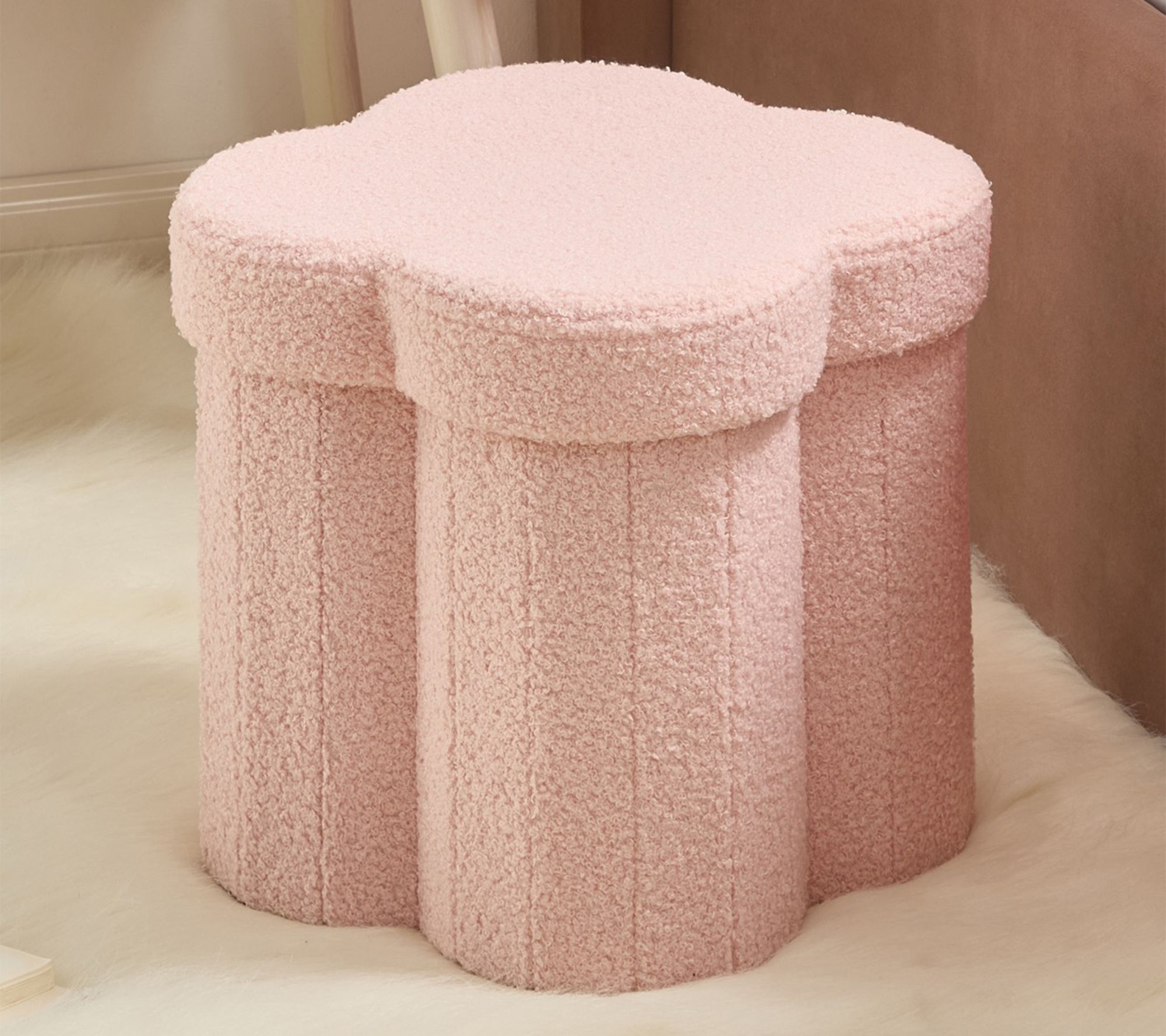 Ornavo Home Collapsible Flower Shape 12" Inch Storage Ottoman