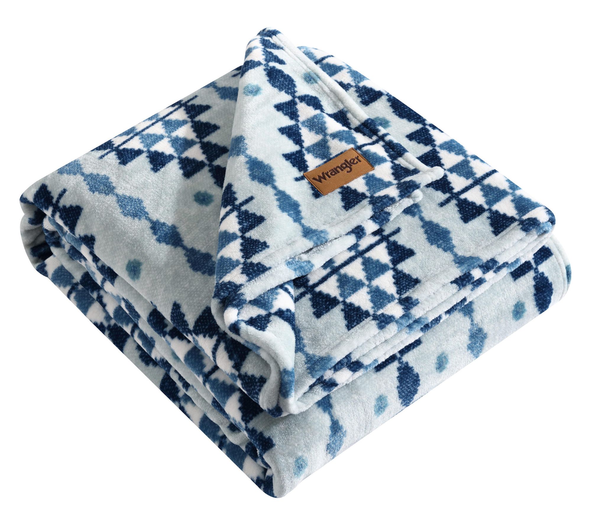 Wrangler Westin Beige Plush-Fleece Twin Blanket